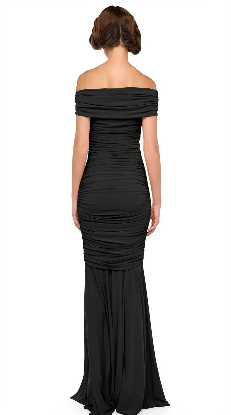 SLEEVELESS COWL NECK SIDE SHIRRED FISHTAIL GOWN sold by Norma Kamali product image thumbnail 3