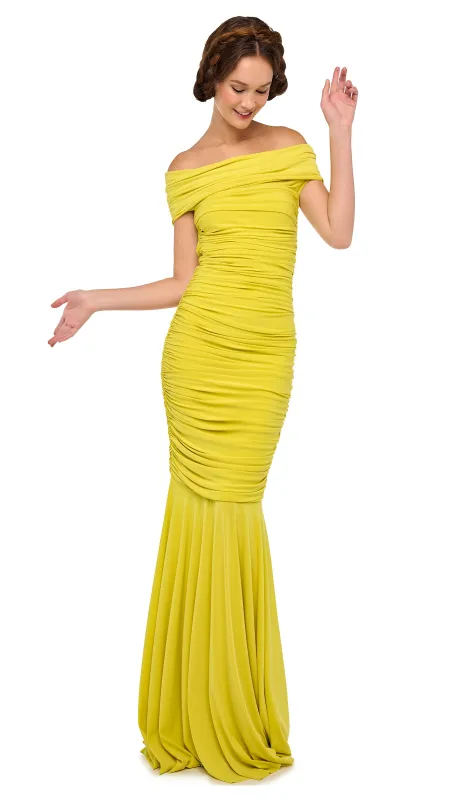 SLEEVELESS COWL NECK SIDE SHIRRED FISHTAIL GOWN sold by Norma Kamali