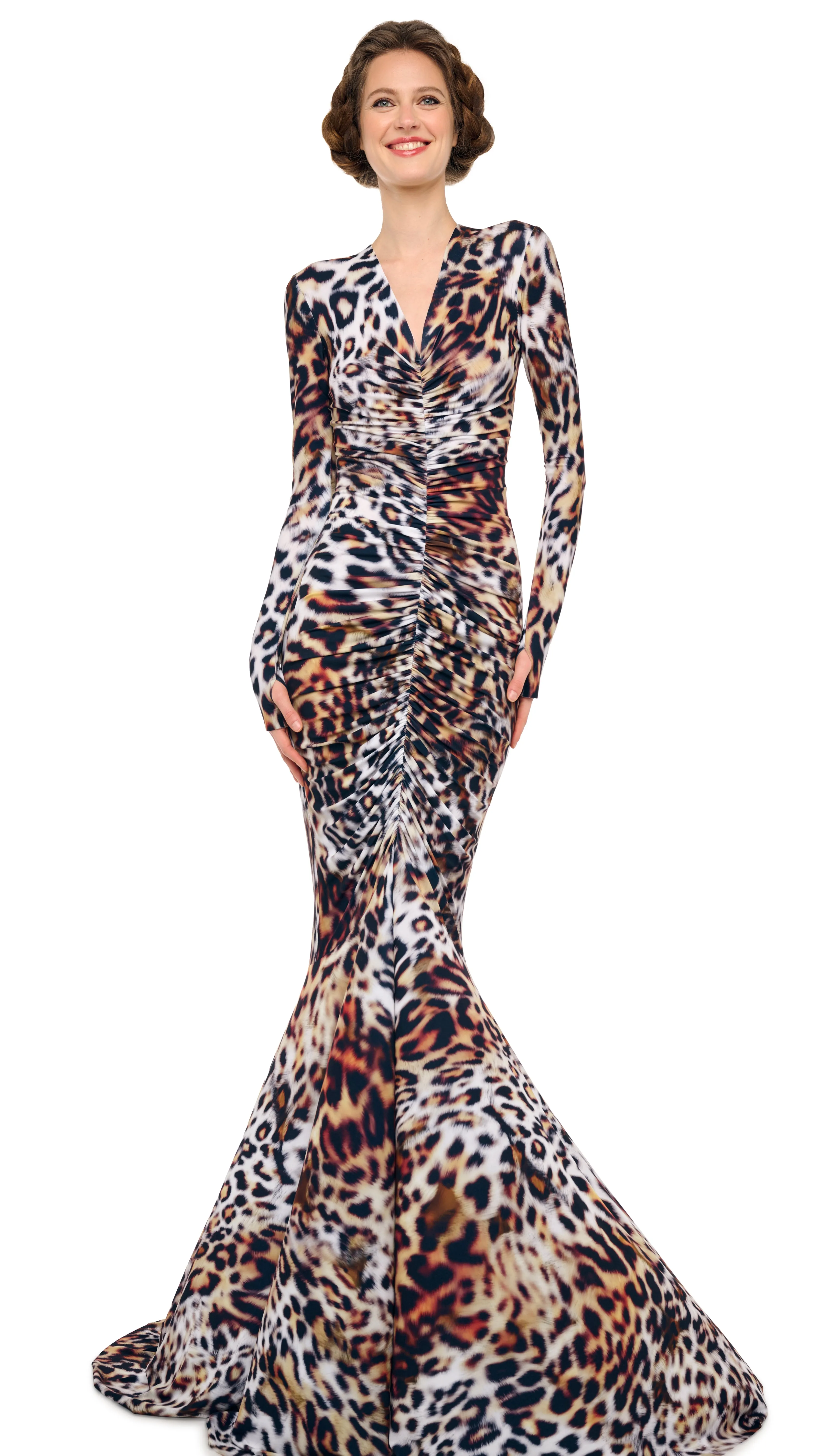 SHIRRED FRONT FISHTAIL GOWN sold by Norma Kamali product image thumbnail 5