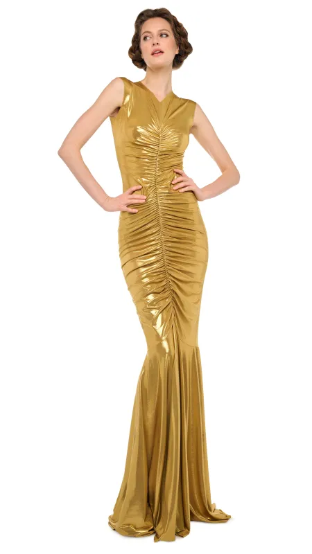 SHIRRED FRONT FISHTAIL GOWN made by Sweats