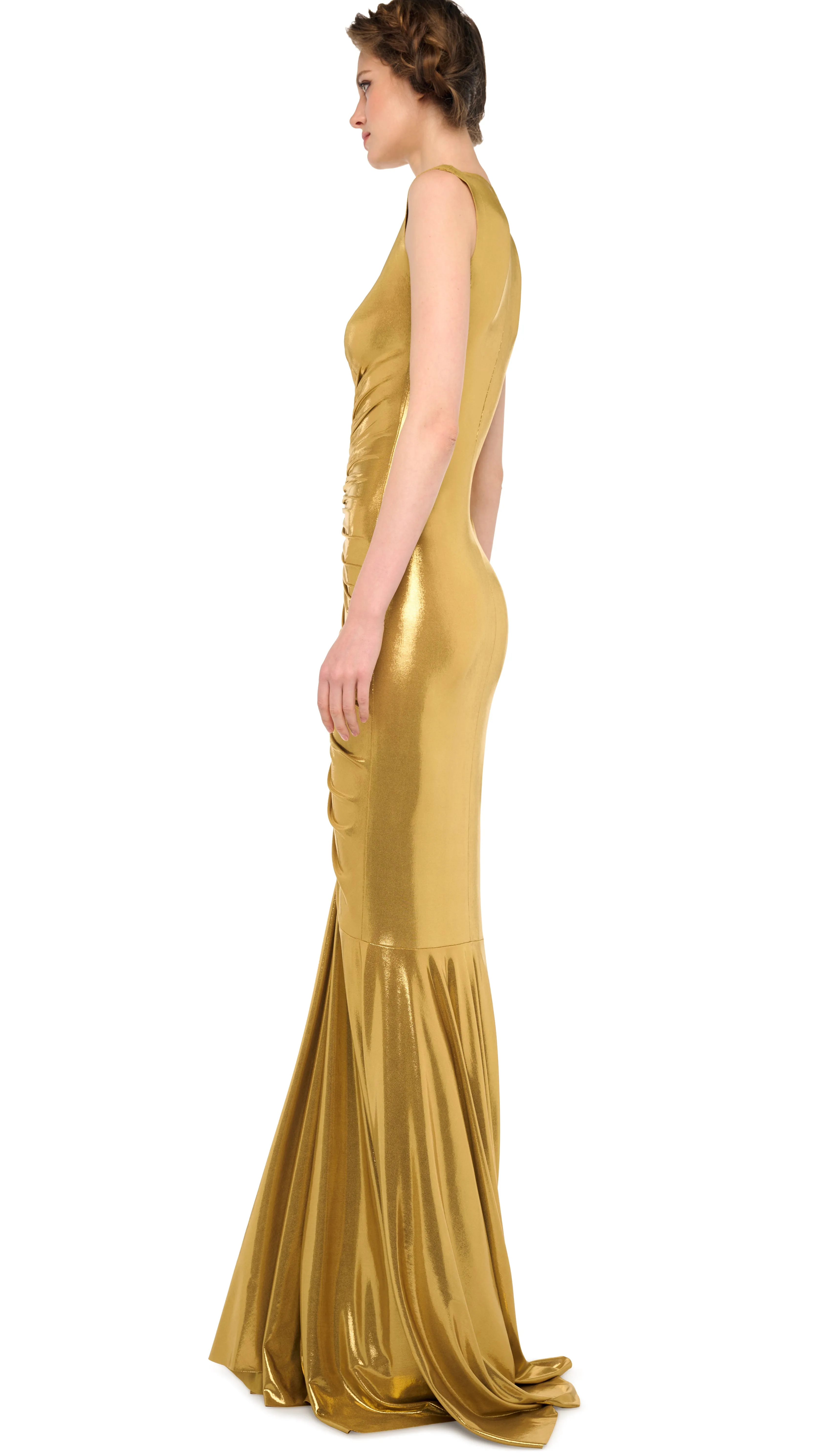 SHIRRED FRONT FISHTAIL GOWN sold by Norma Kamali product image thumbnail 2