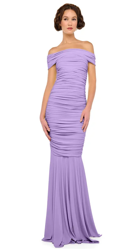 SLEEVELESS COWL NECK SIDE SHIRRED FISHTAIL GOWN made by Norma Kamali