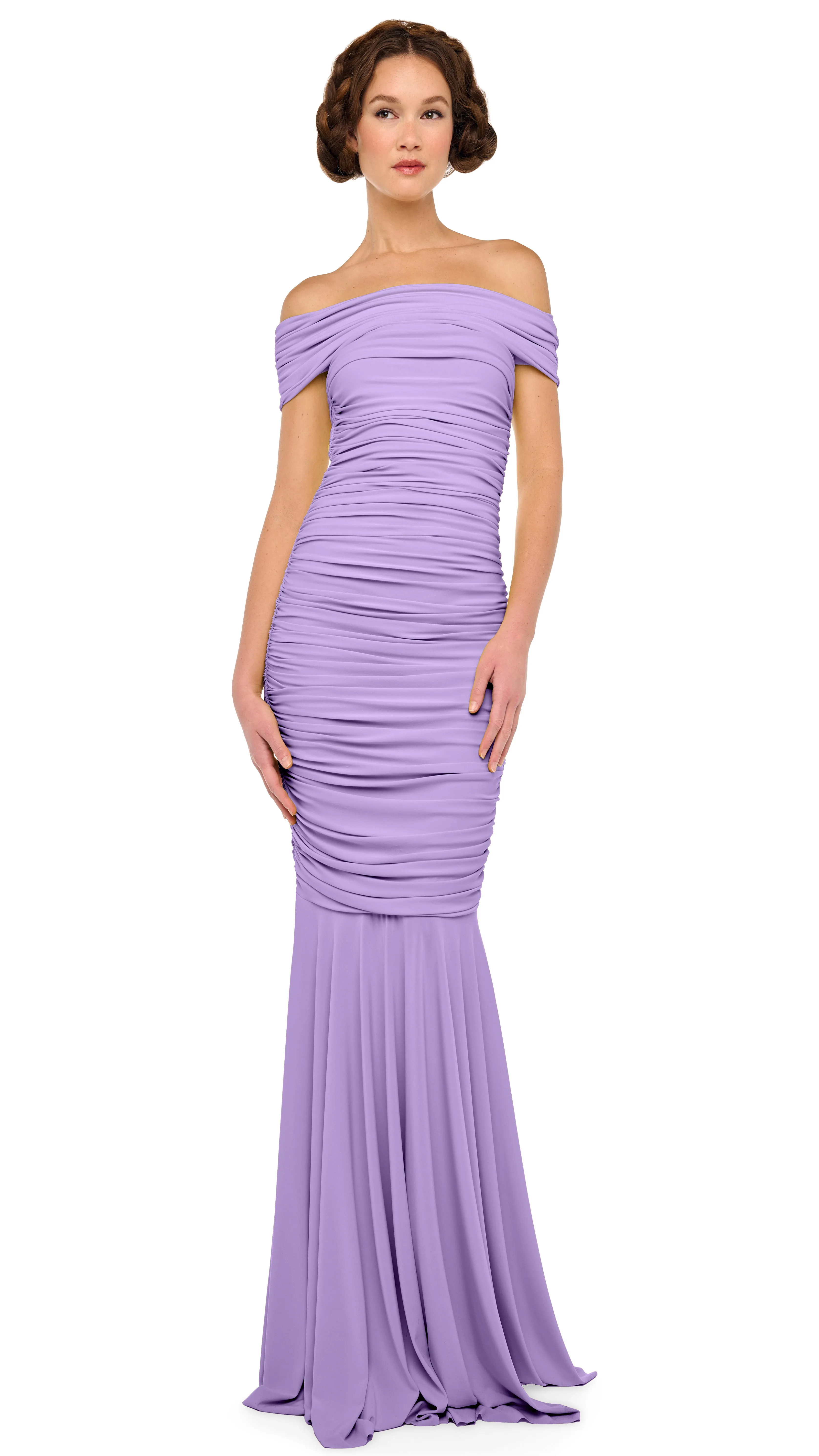 SLEEVELESS COWL NECK SIDE SHIRRED FISHTAIL GOWN sold by Norma Kamali