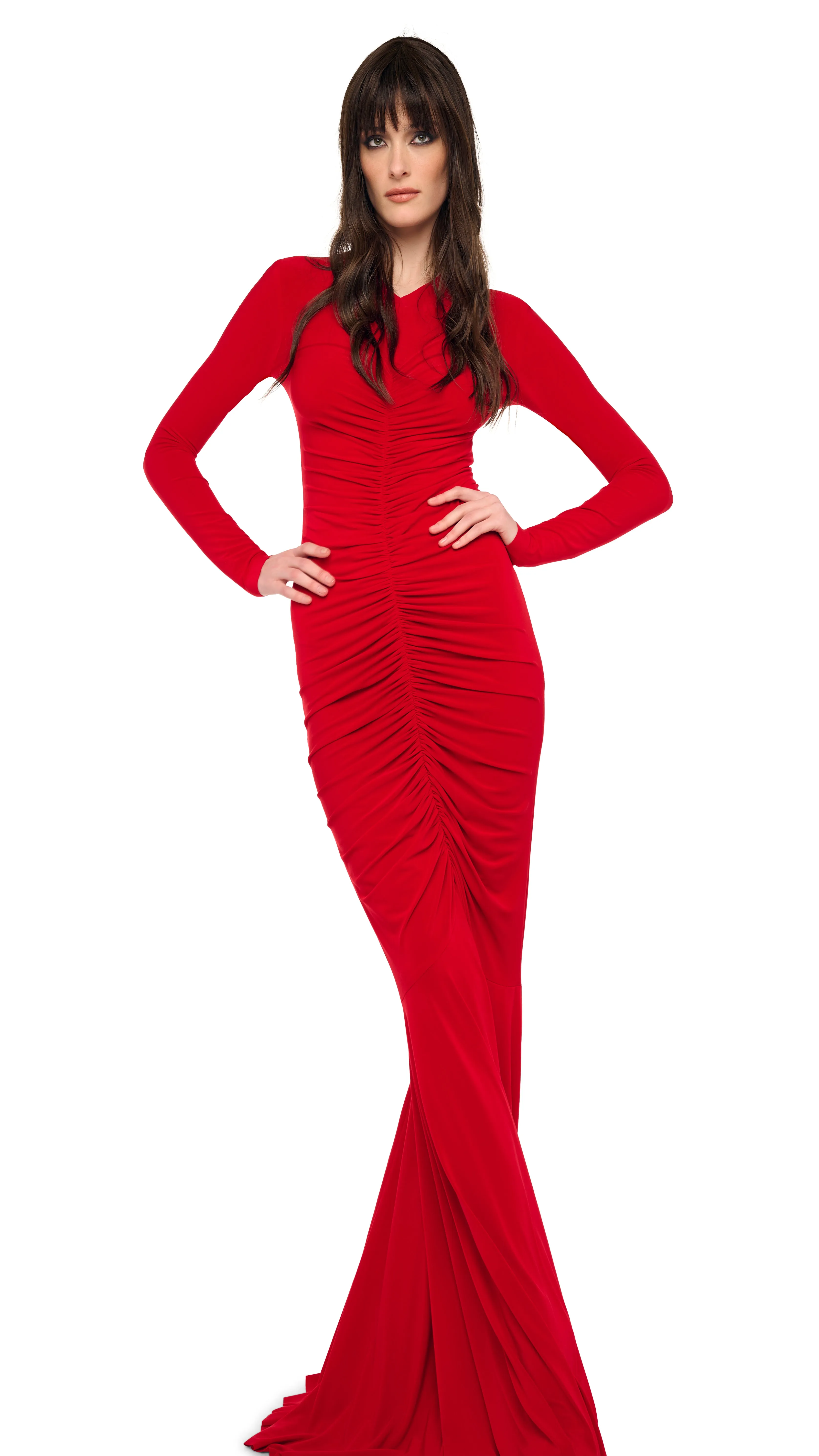 SHIRRED FRONT FISHTAIL GOWN sold by Norma Kamali product image thumbnail 4