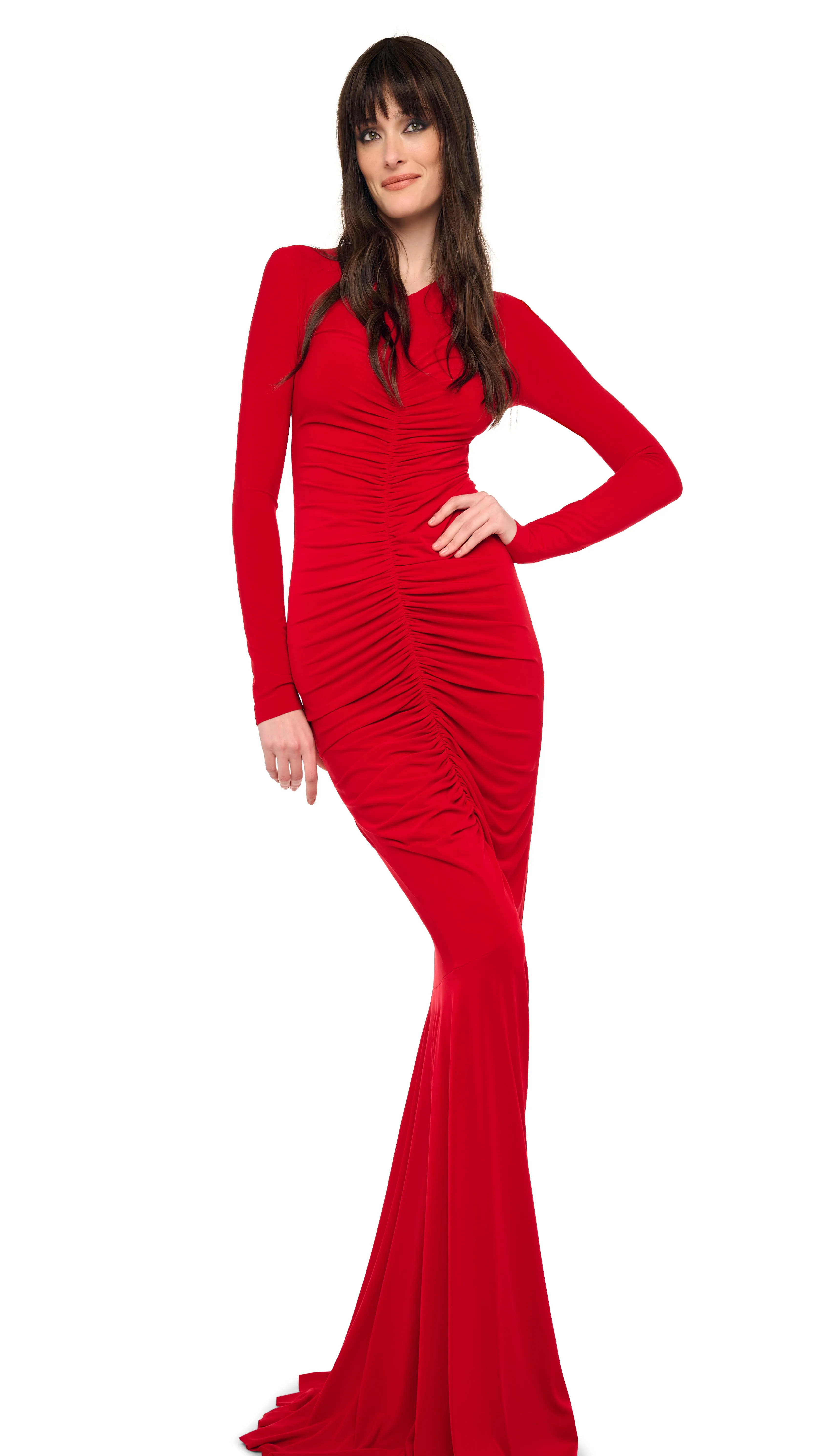 SHIRRED FRONT FISHTAIL GOWN sold by Norma Kamali product image thumbnail 5