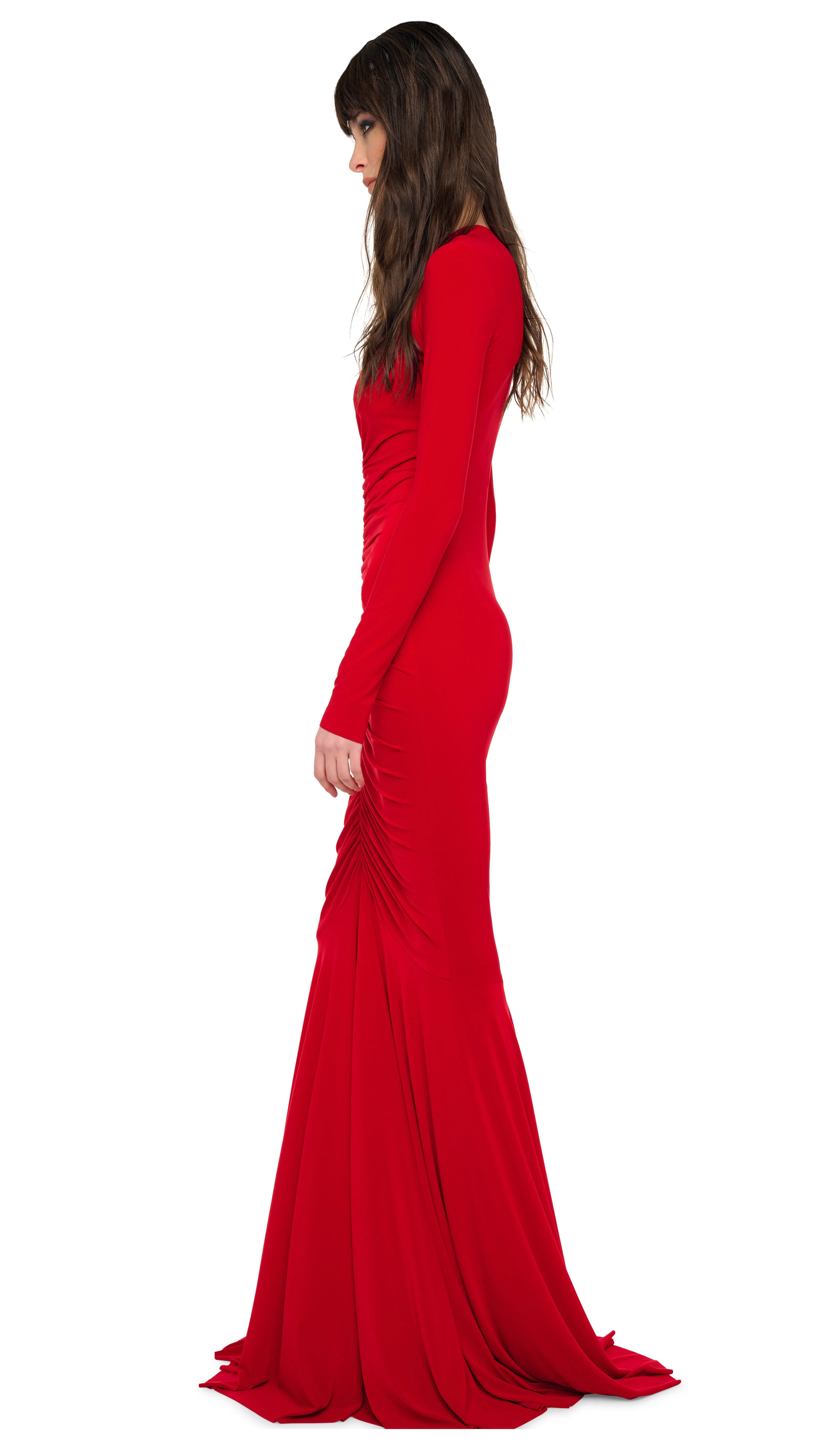 SHIRRED FRONT FISHTAIL GOWN sold by Norma Kamali product image thumbnail 2