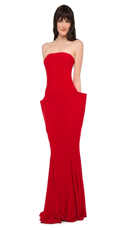 STRAPLESS WING FISHTAIL GOWN made by Norma Kamali