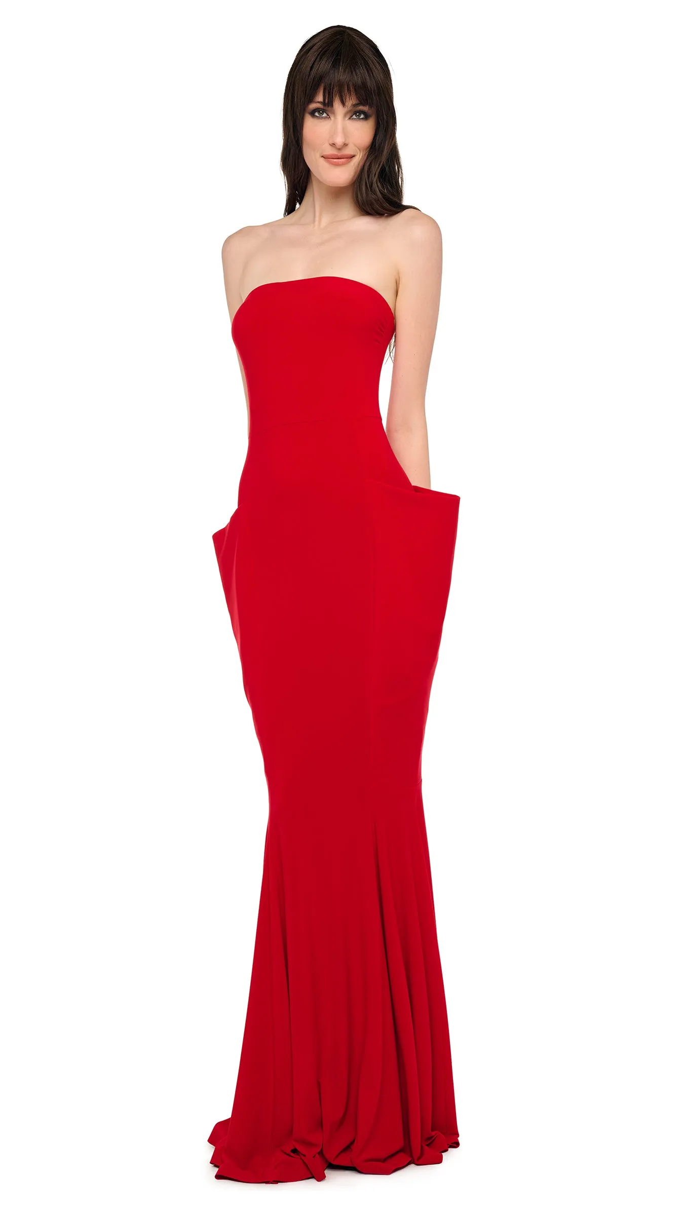 STRAPLESS WING FISHTAIL GOWN sold by Norma Kamali