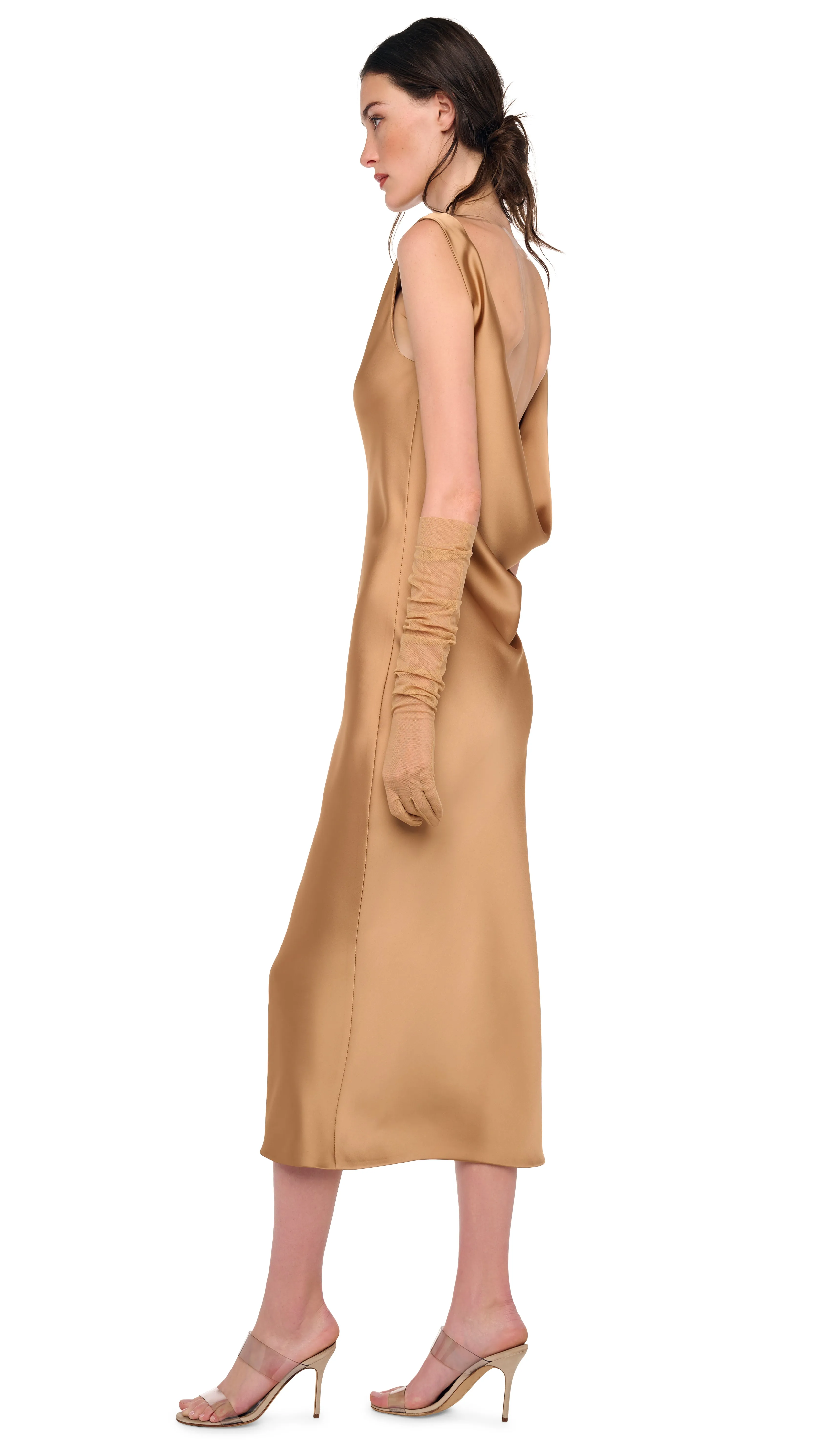 SLEEVELESS LOW BACK DRAPE DRESS sold by Norma Kamali product image thumbnail 3