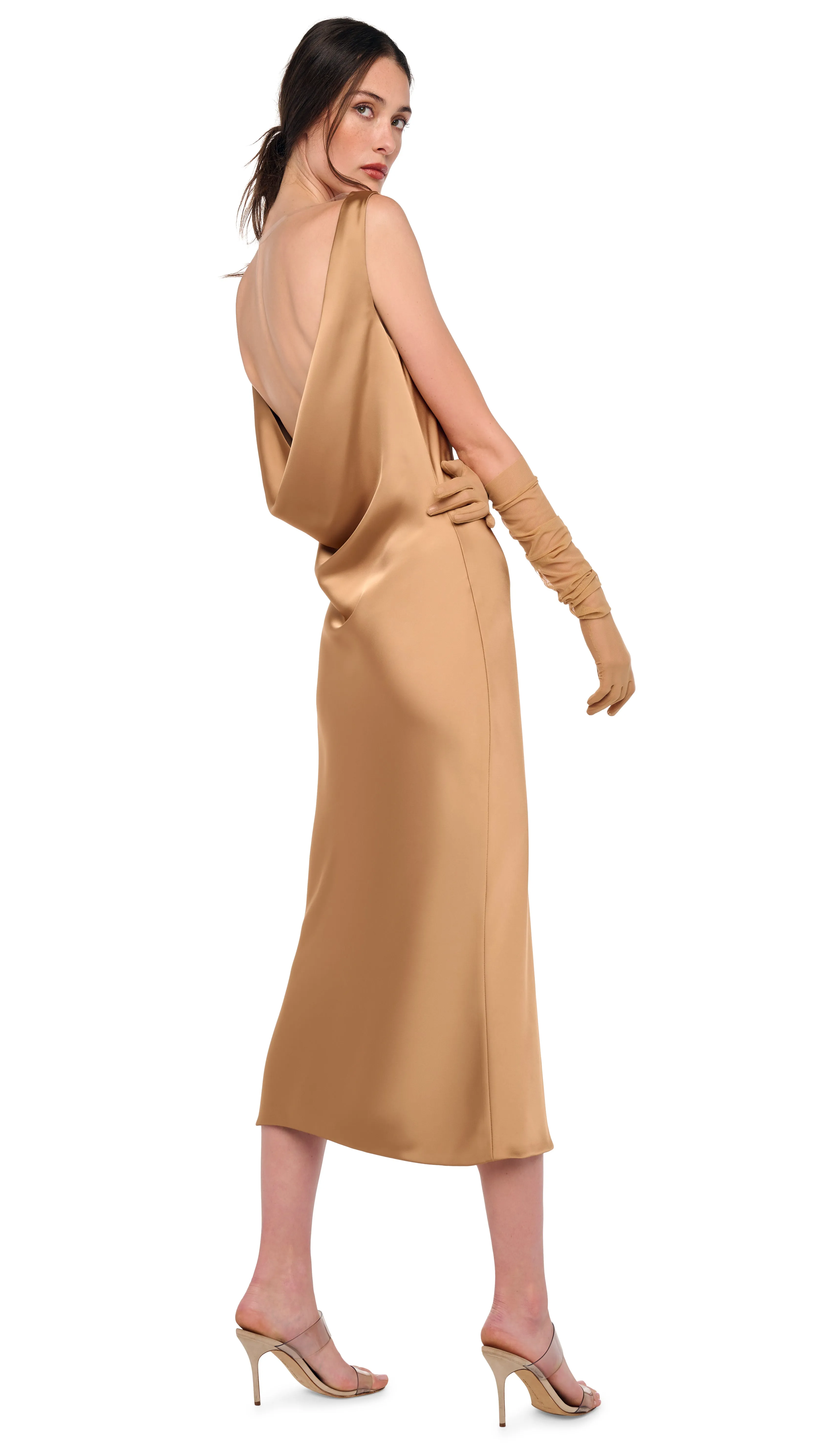 SLEEVELESS LOW BACK DRAPE DRESS sold by Norma Kamali product image thumbnail 5