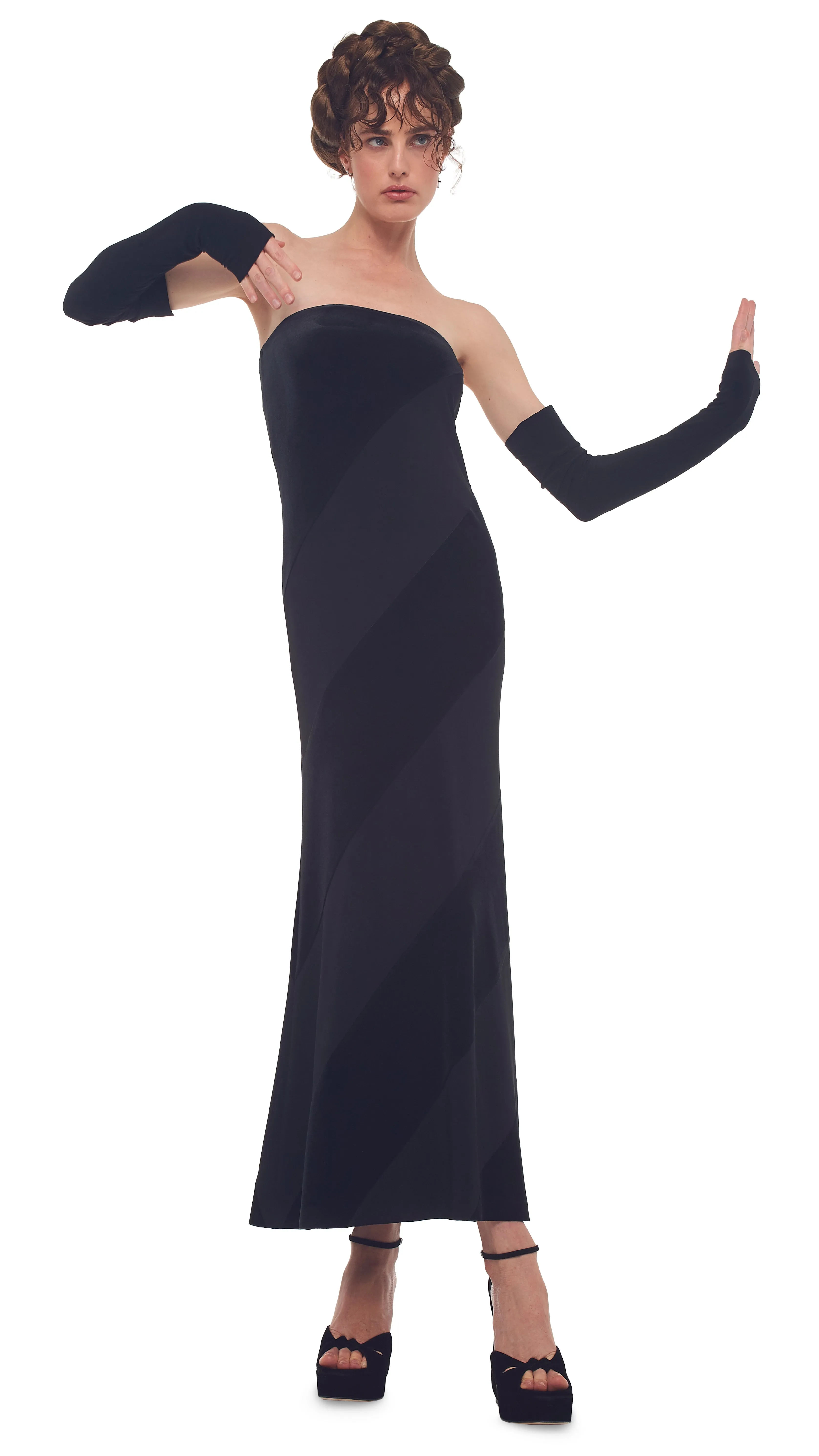 SPIRAL STRAPLESS DRESS sold by Norma Kamali product image thumbnail 4