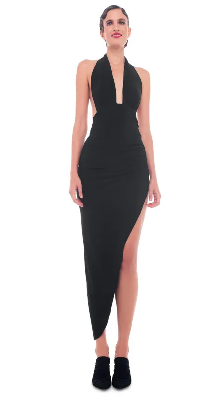 HALTER SIDE DRAPE GOWN sold by Norma Kamali