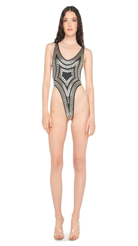 HEAVY STUD THONG MARISSA sold by Norma Kamali