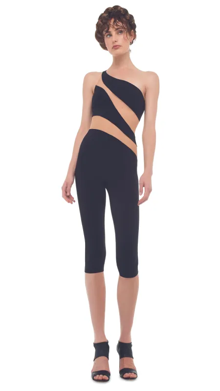 SNAKE MESH CAPRI CATSUIT sold by Norma Kamali