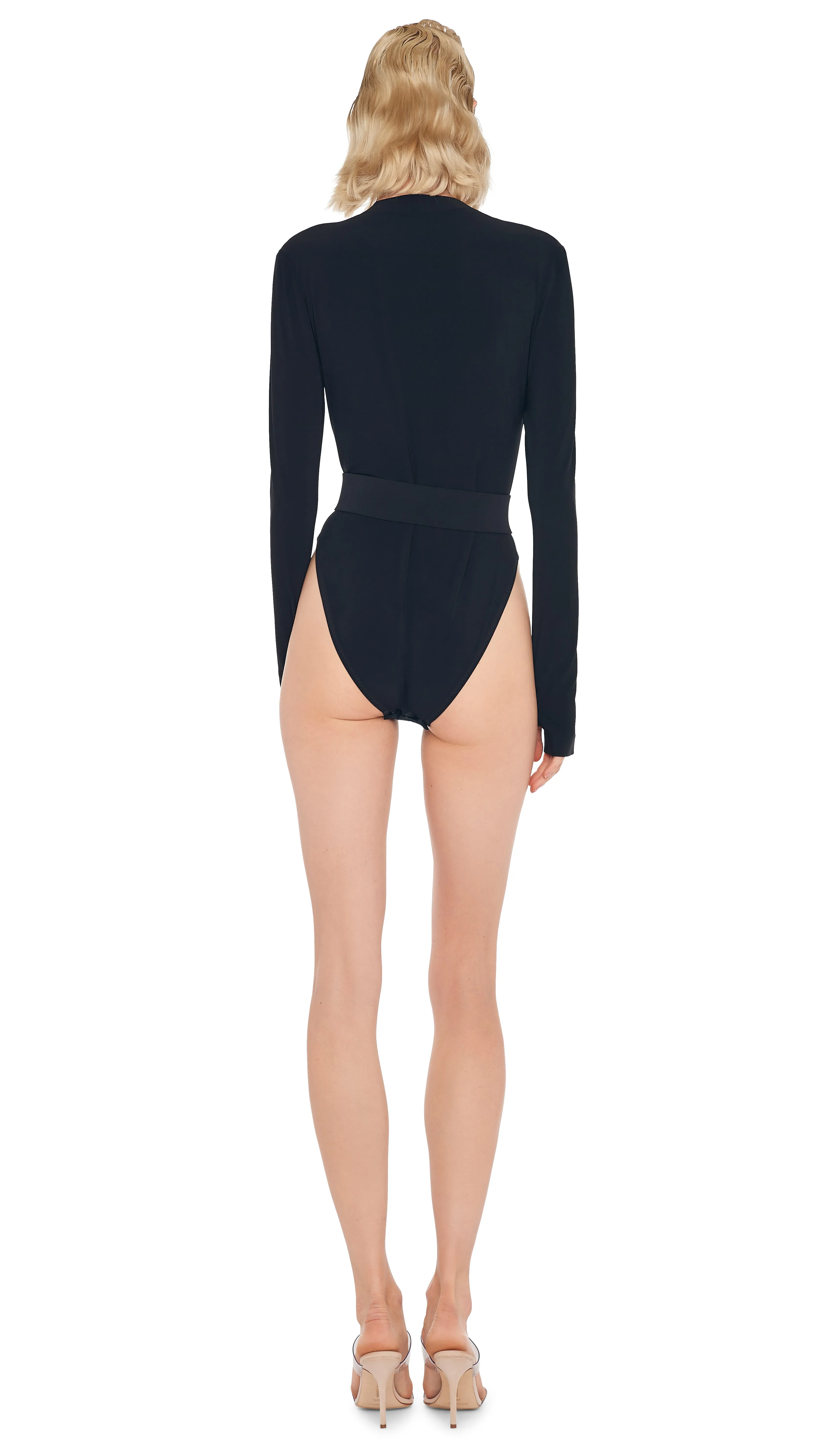 LONG SLEEVE V NECK BODYSUIT sold by Norma Kamali product image thumbnail 3