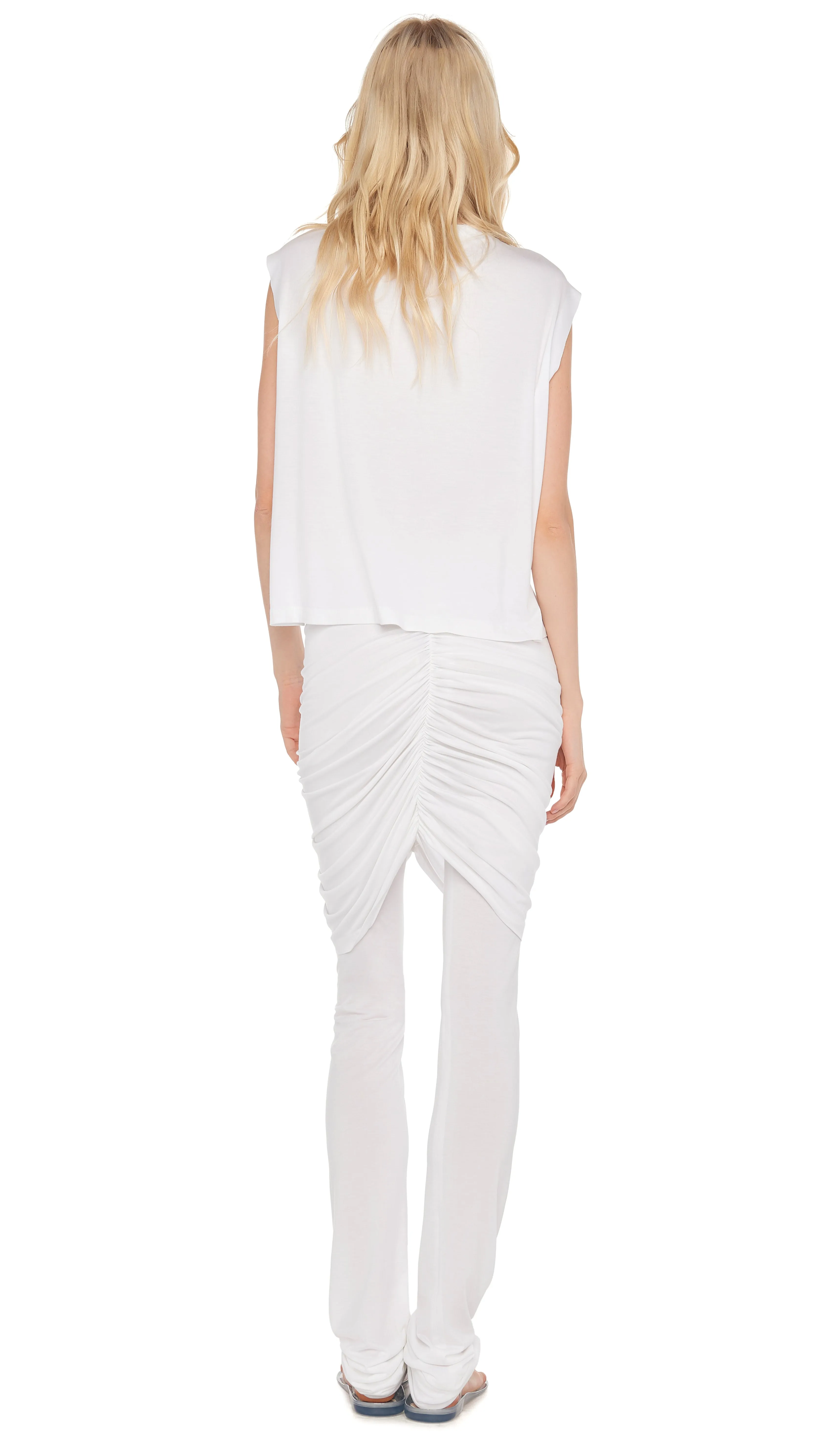 SLEEVELESS BF CROPPED CREWNECK TOP sold by Norma Kamali product image thumbnail 3