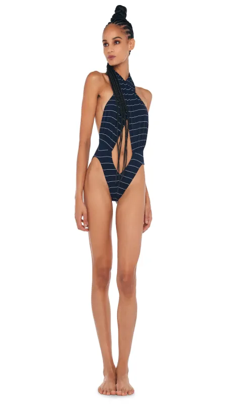 CROSS HALTER BODYSUIT sold by Norma Kamali