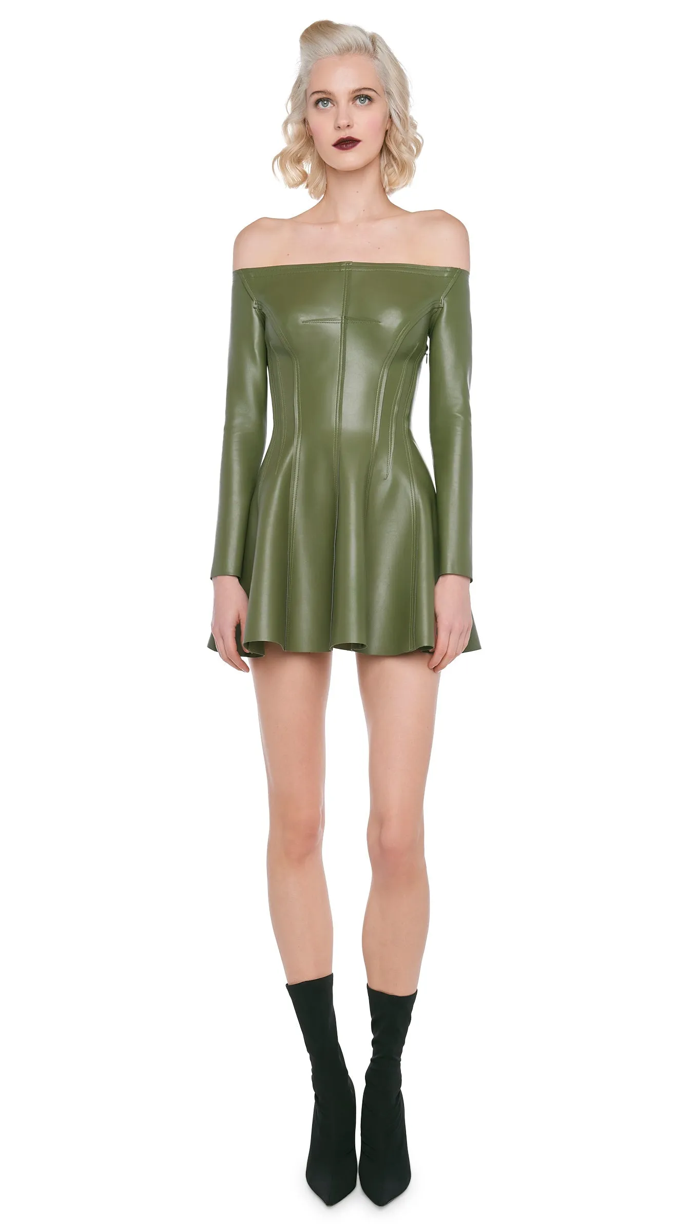 OFF SHOULDER GRACE MINI DRESS sold by Norma Kamali