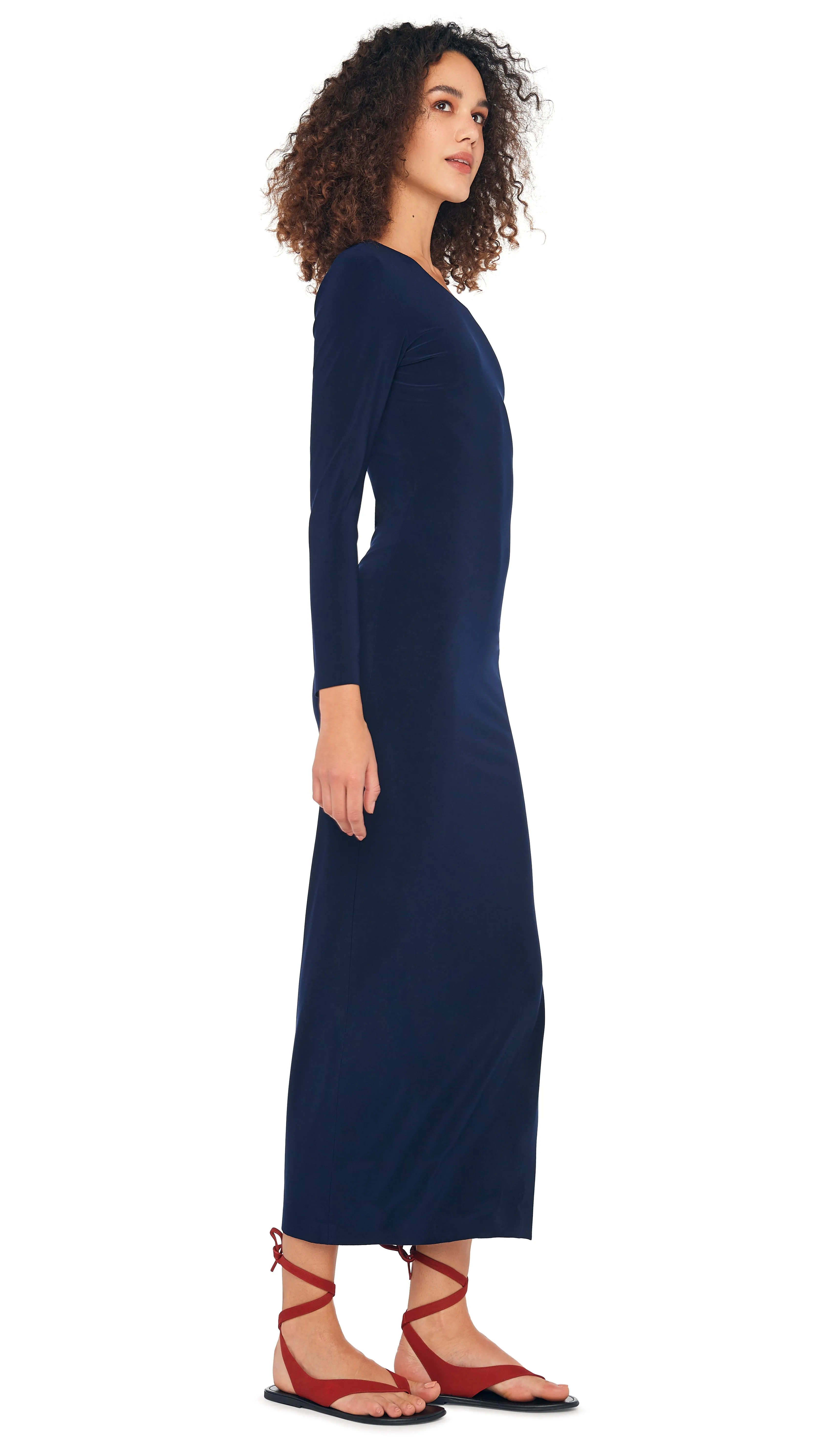 LS DROP SHOULDER SIDE SLIT GOWN sold by Norma Kamali product image thumbnail 4