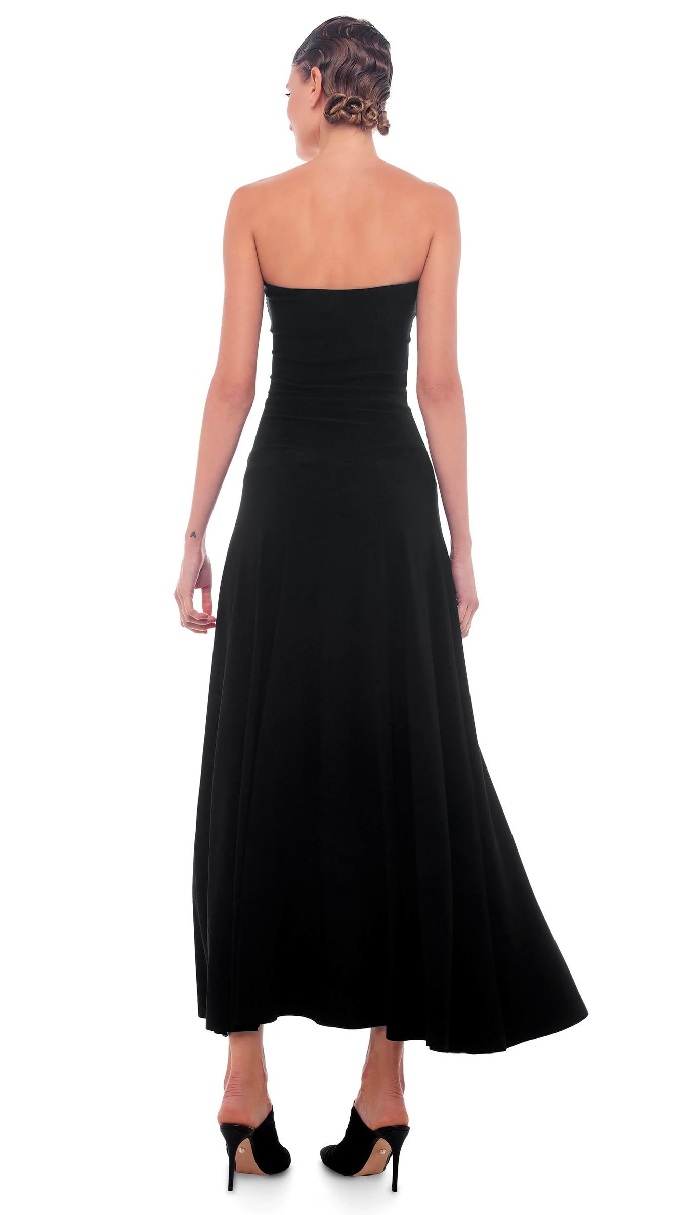 STRAPLESS FLARED DRESS sold by Norma Kamali product image thumbnail 2
