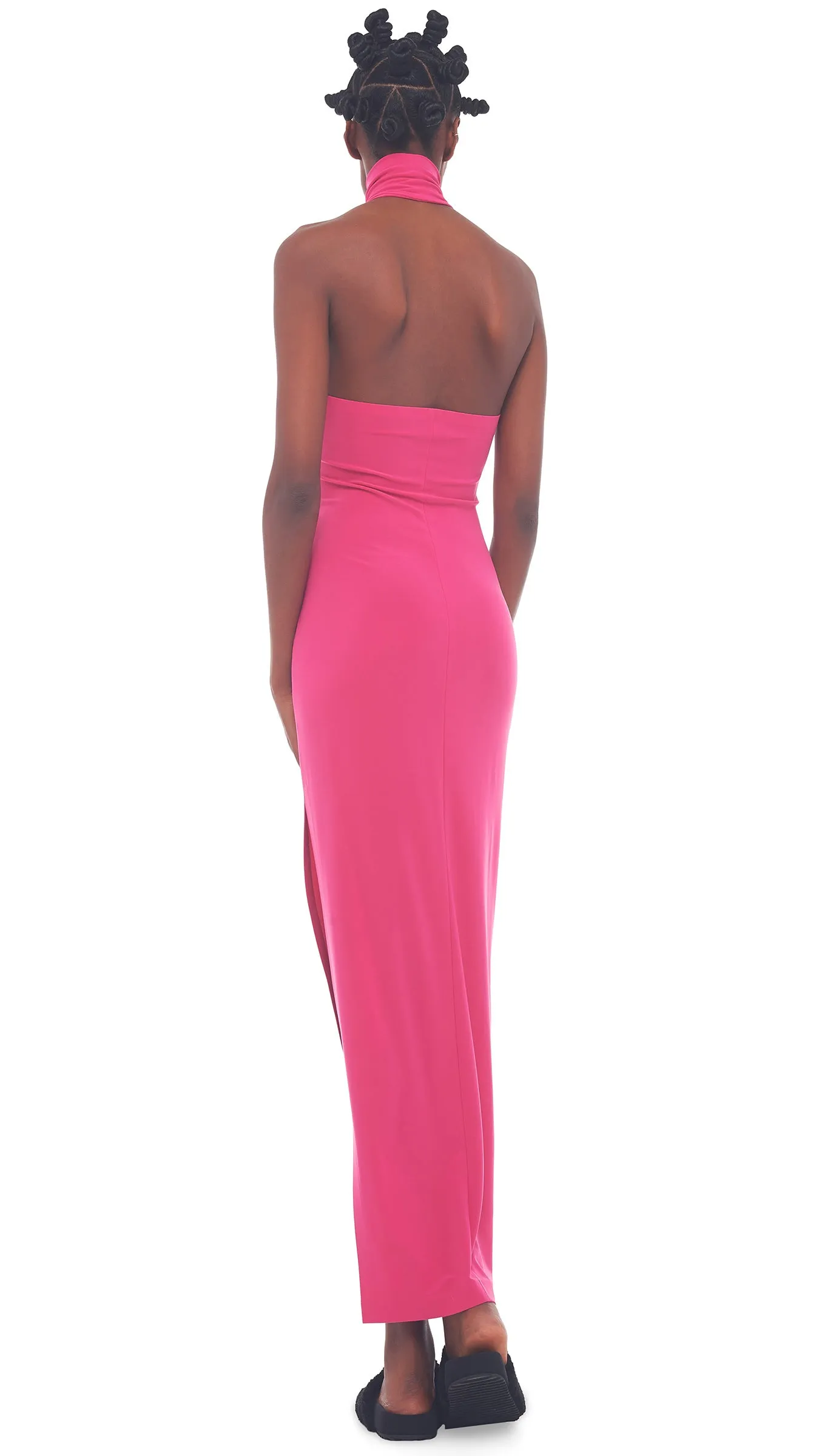 HALTER TURTLE SIDE SLIT GOWN sold by Norma Kamali product image thumbnail 3
