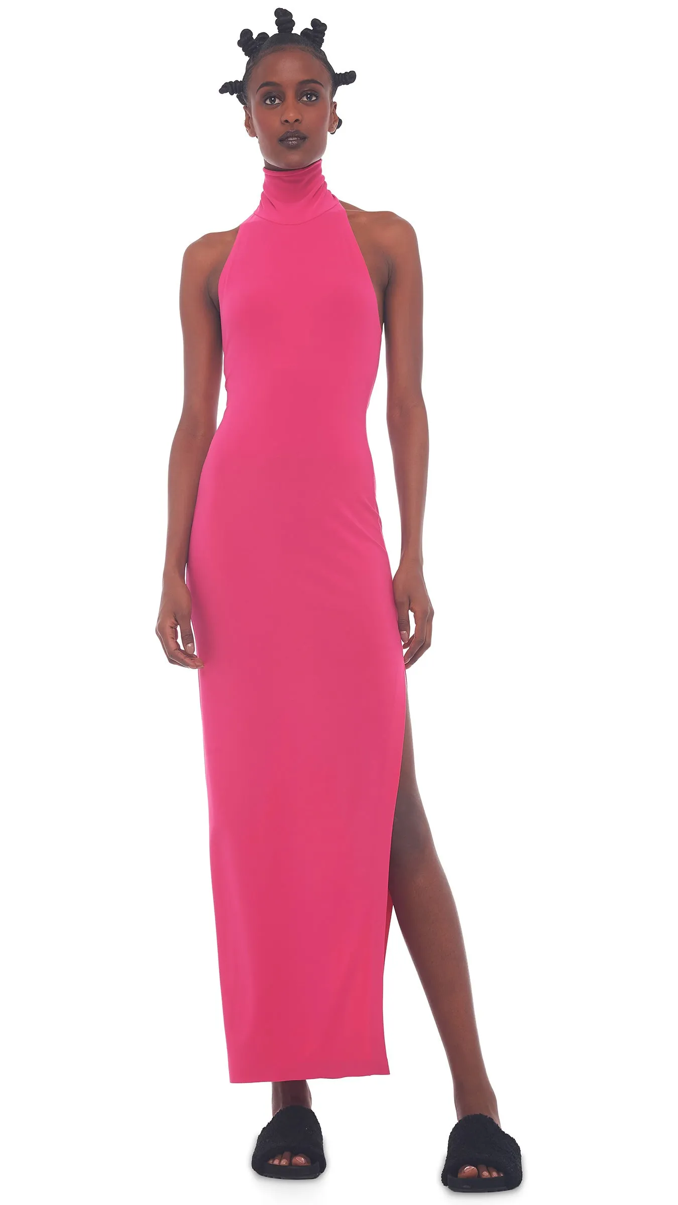 HALTER TURTLE SIDE SLIT GOWN sold by Norma Kamali