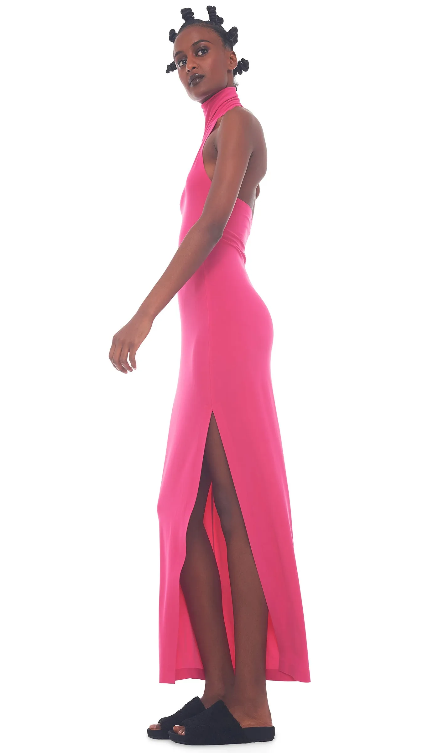 HALTER TURTLE SIDE SLIT GOWN sold by Norma Kamali product image thumbnail 2