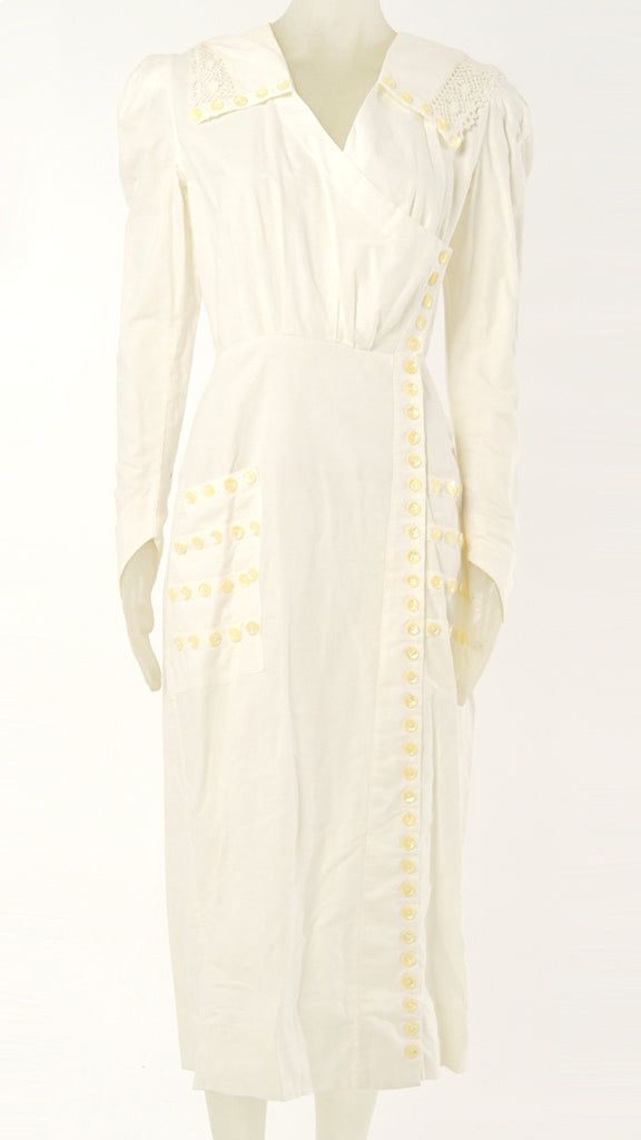 LONG SLEEVE BUTTON DRESS sold by Norma Kamali