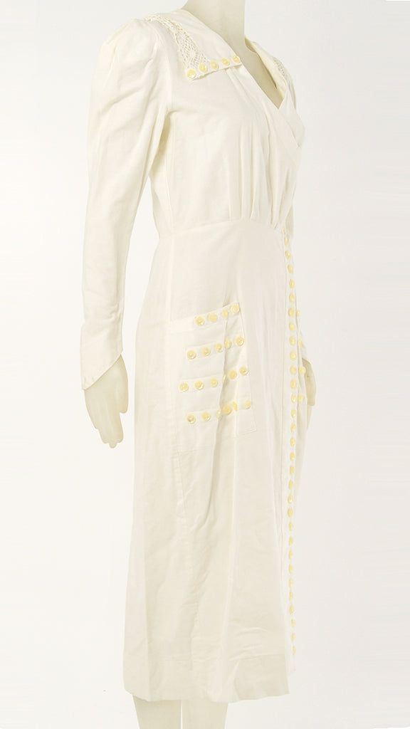 LONG SLEEVE BUTTON DRESS sold by Norma Kamali product image thumbnail 3