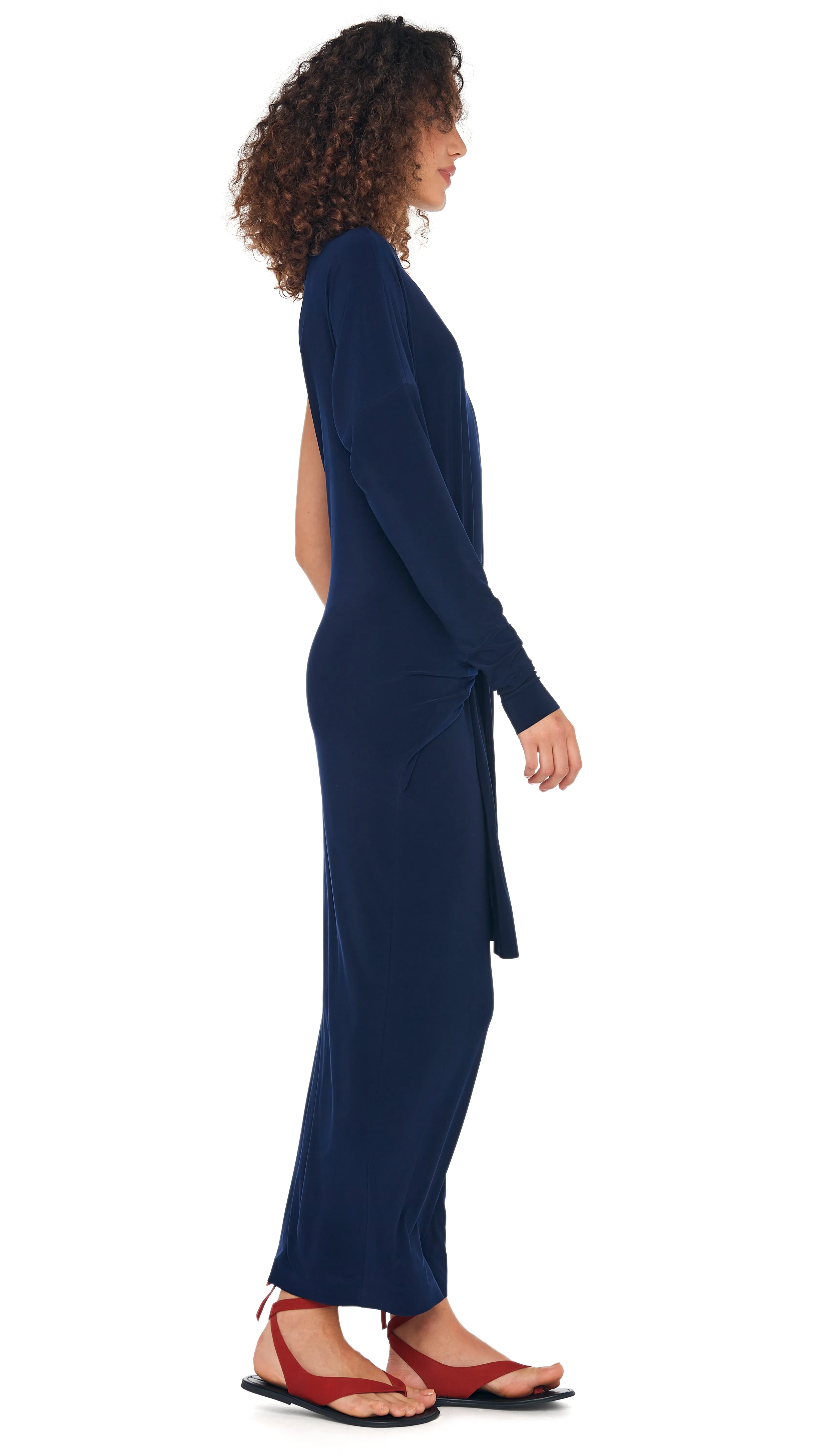 ONE SHOULDER ALL IN ONE SIDE SLIT GOWN sold by Norma Kamali product image thumbnail 4