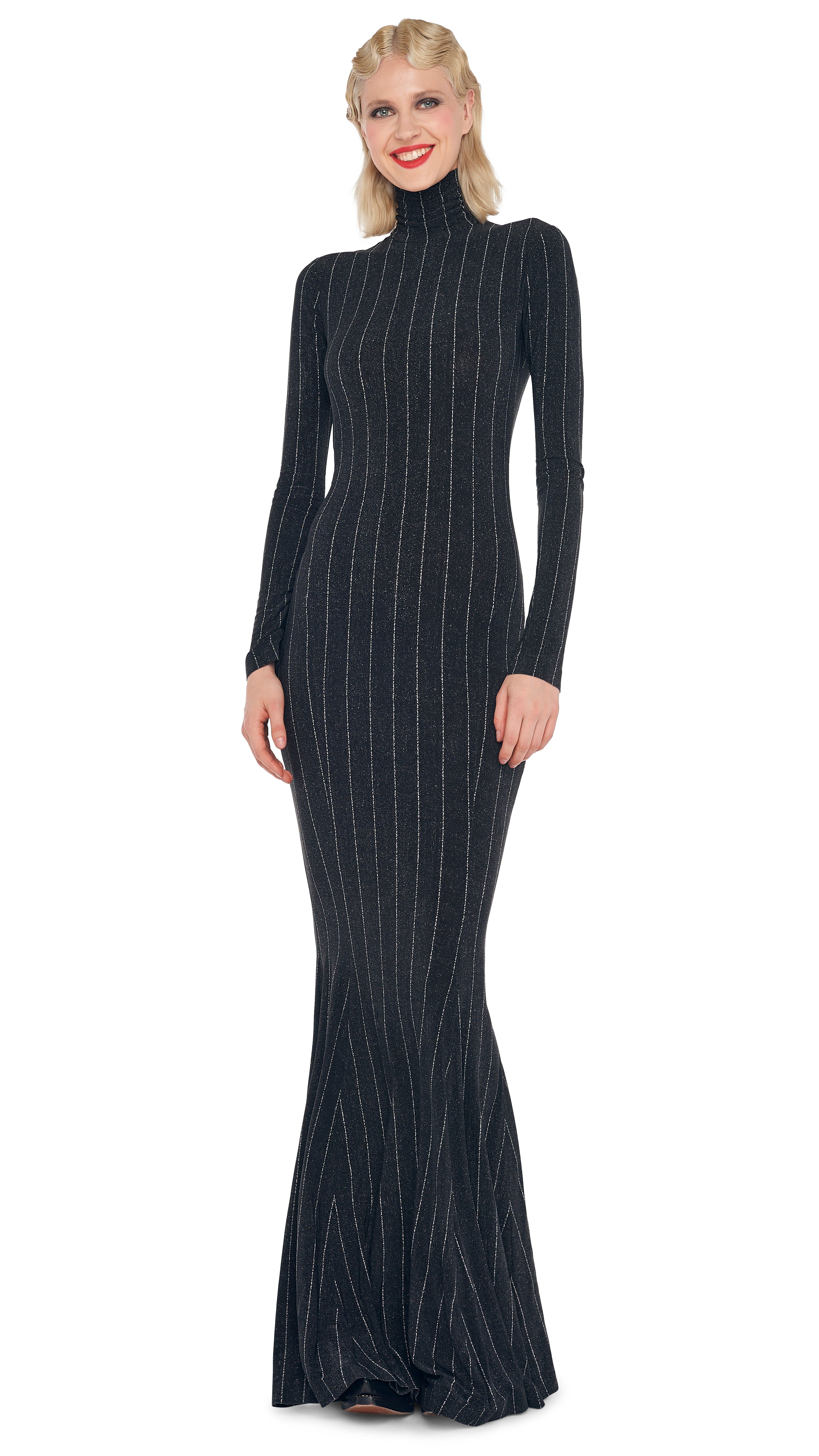 LONG SLEEVE TURTLE FISHTAIL GOWN sold by Norma Kamali