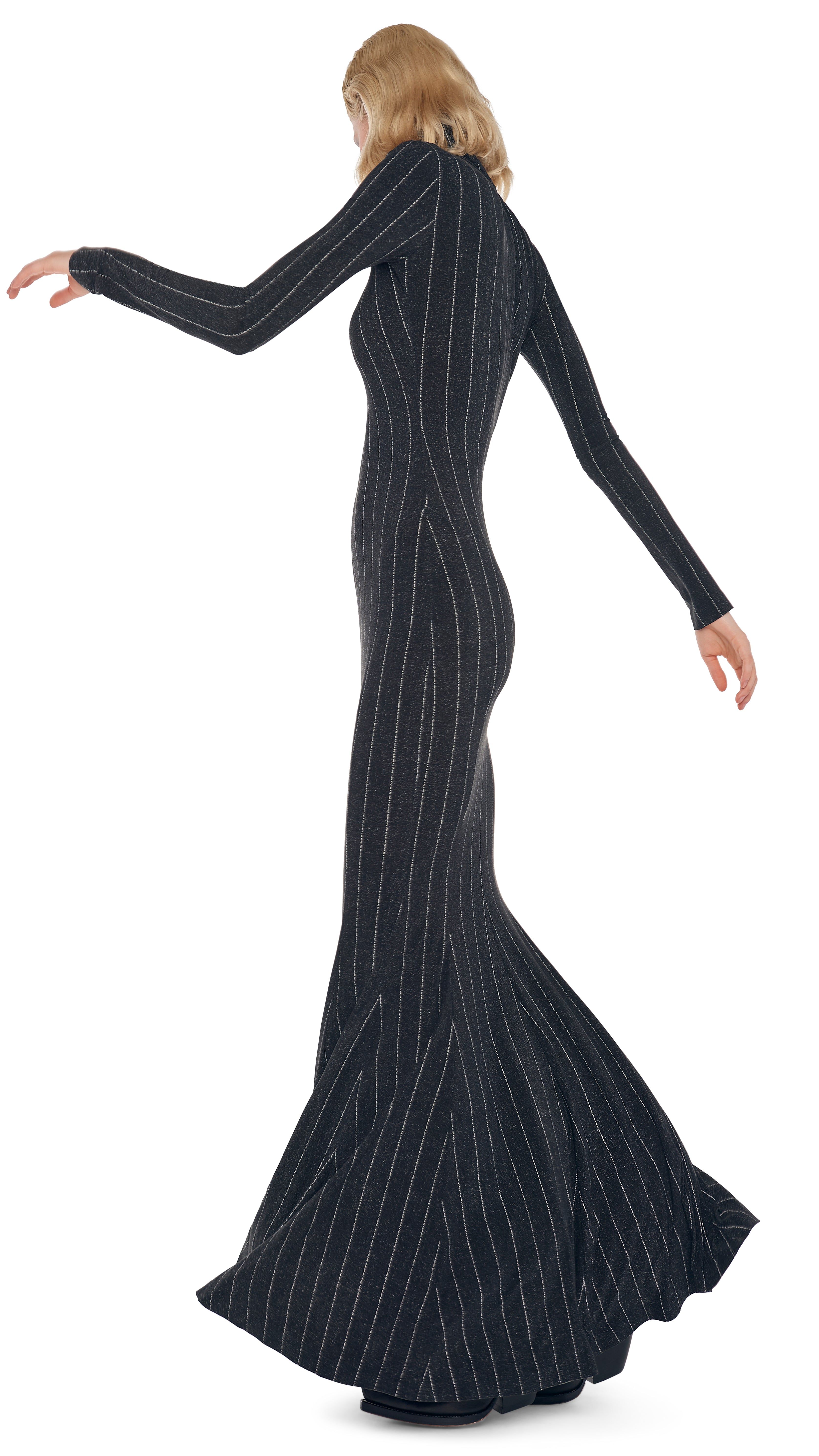 LONG SLEEVE TURTLE FISHTAIL GOWN sold by Norma Kamali product image thumbnail 5