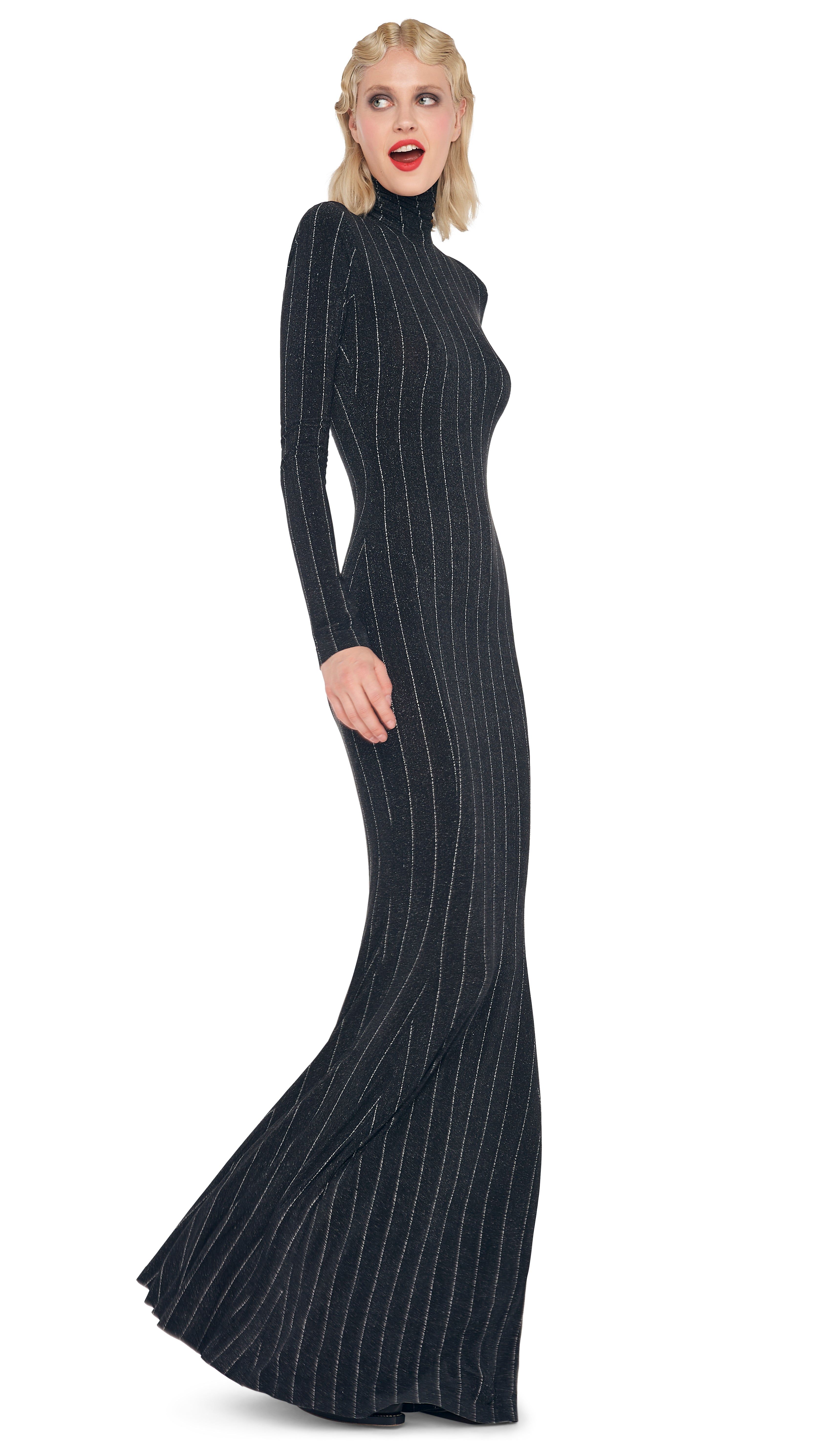 LONG SLEEVE TURTLE FISHTAIL GOWN sold by Norma Kamali product image thumbnail 4