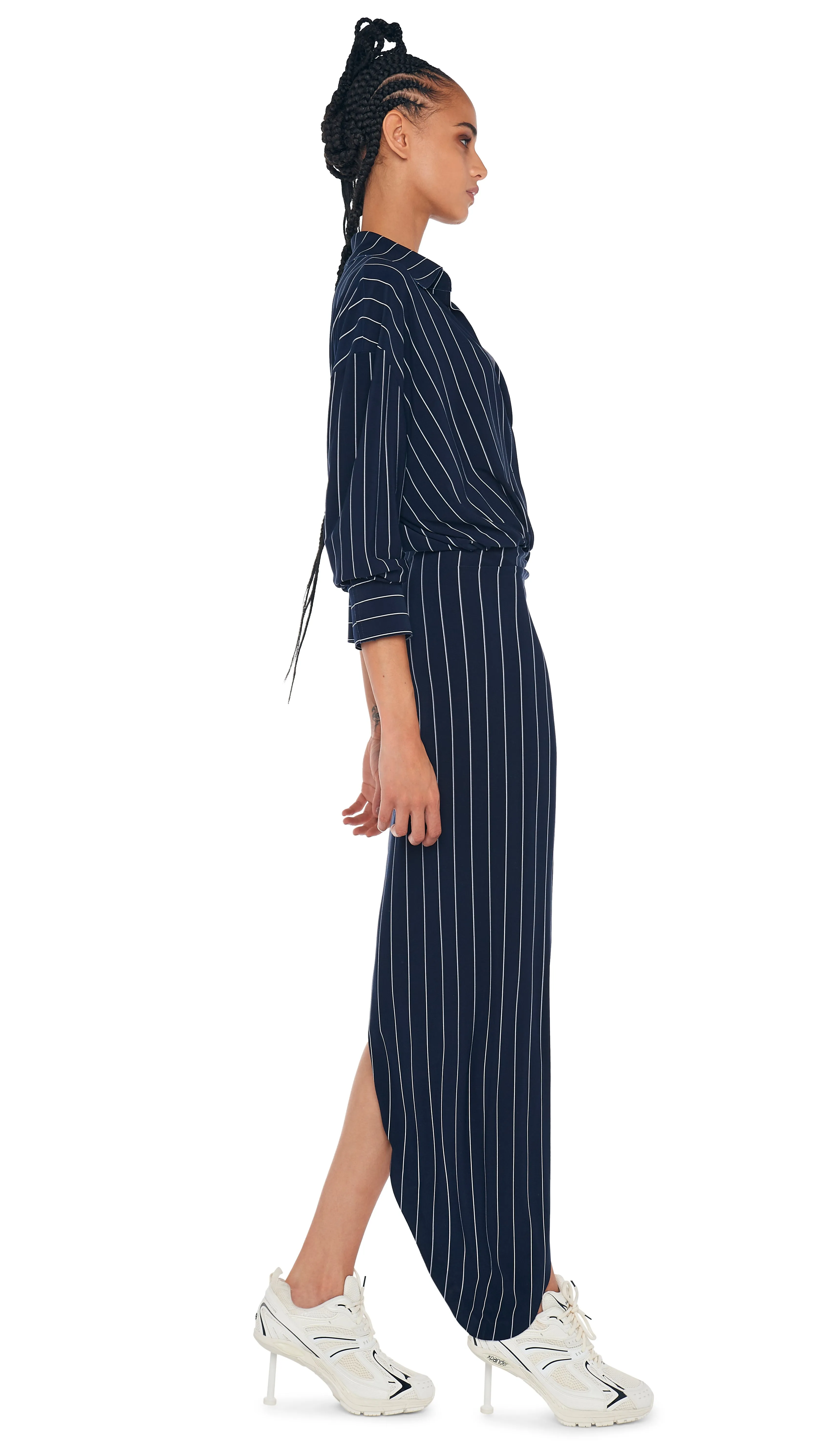 OS BF NK SHIRT SIDE DRAPE GOWN sold by Norma Kamali product image thumbnail 4