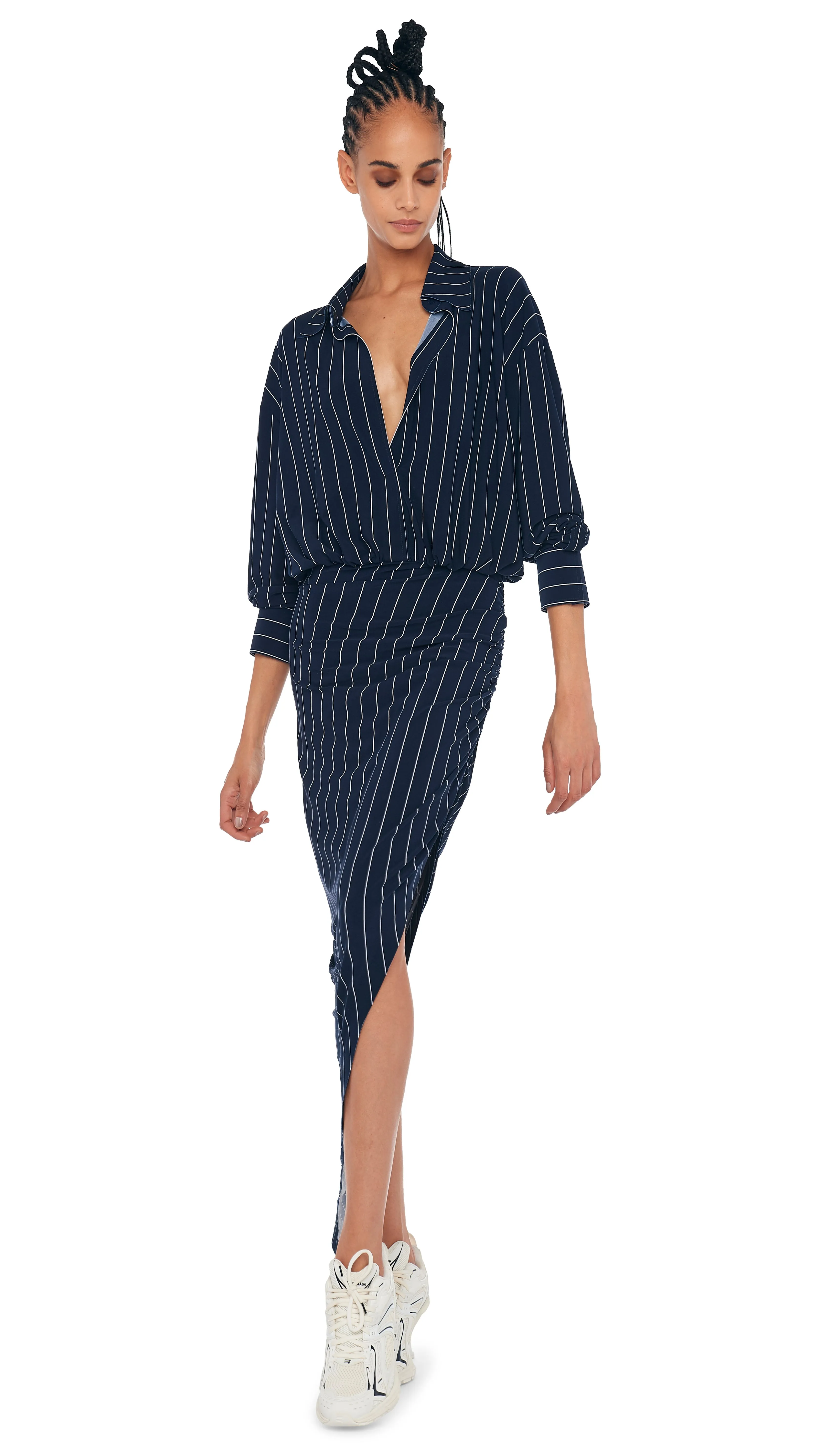 OS BF NK SHIRT SIDE DRAPE GOWN sold by Norma Kamali product image thumbnail 5