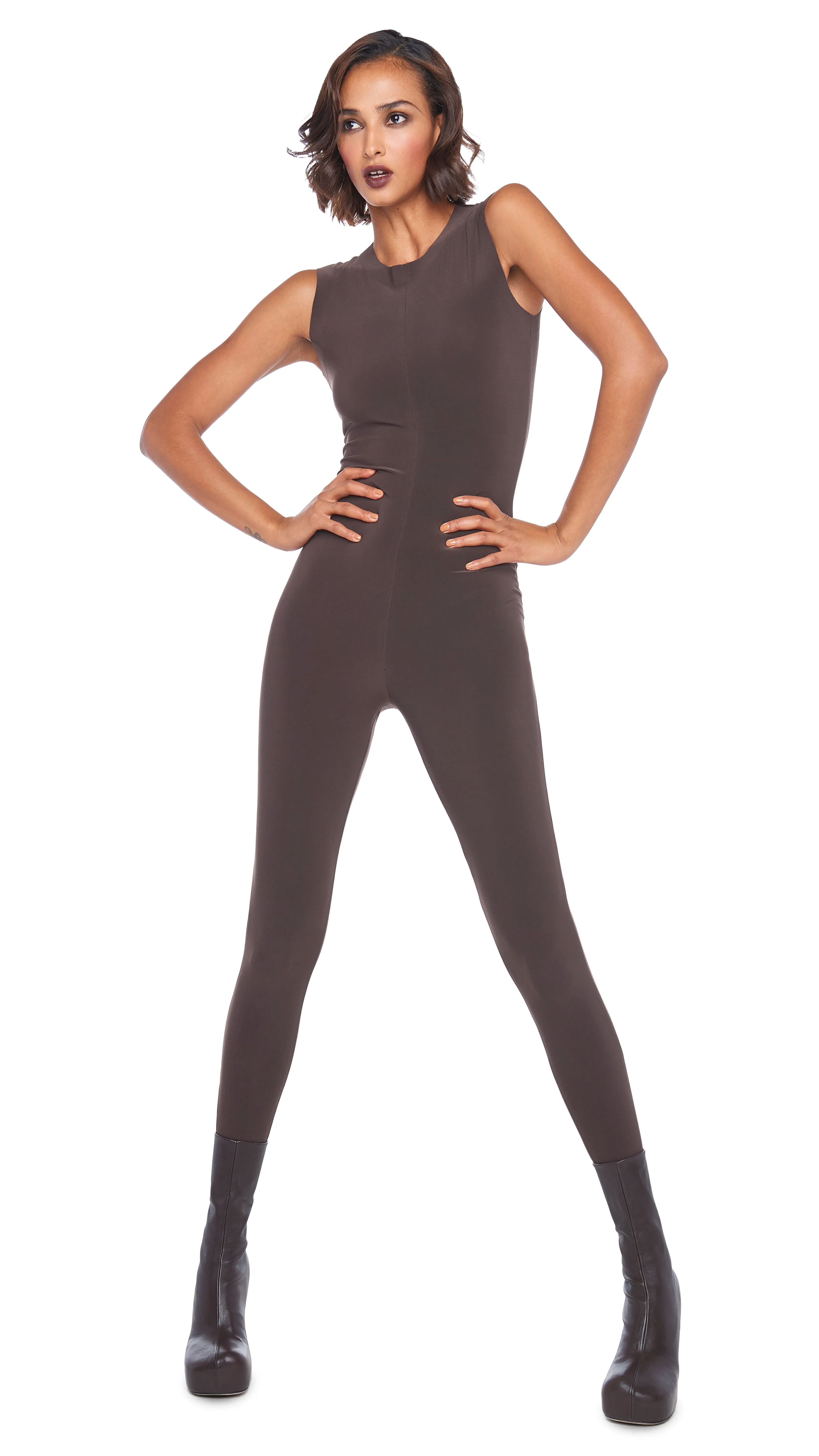 SLEEVELESS CATSUIT W/ FOOTSIE sold by Norma Kamali product image thumbnail 5