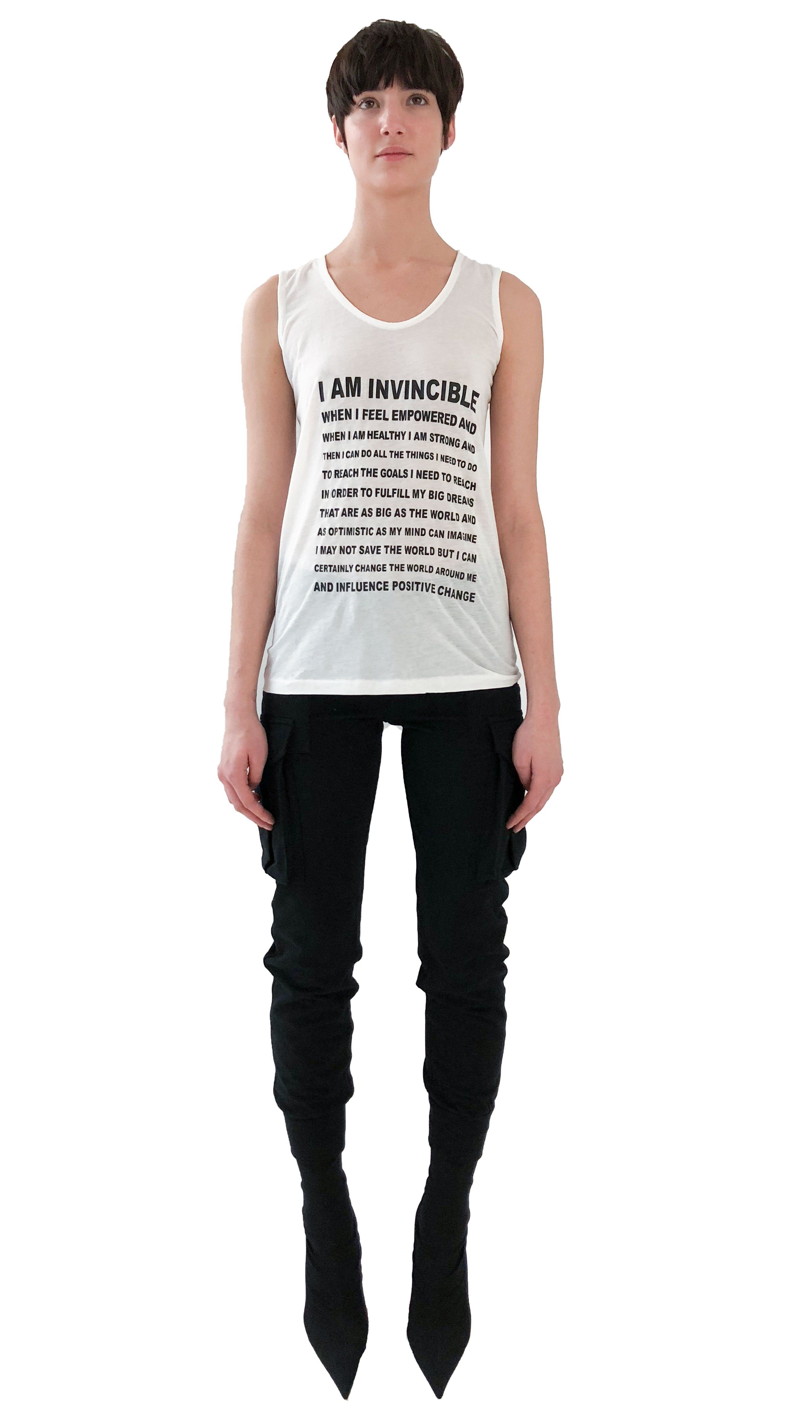 I AM INVINCIBLE TEE sold by Norma Kamali