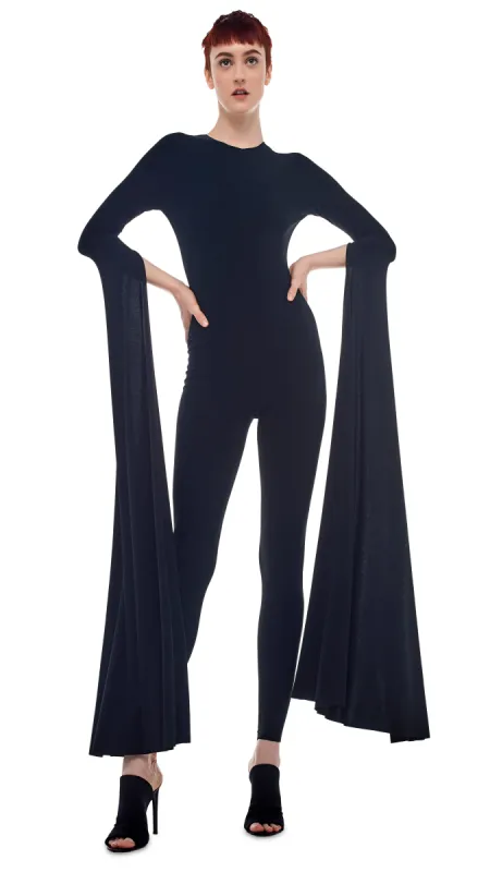 RIBBON SLEEVE CATSUIT sold by Norma Kamali