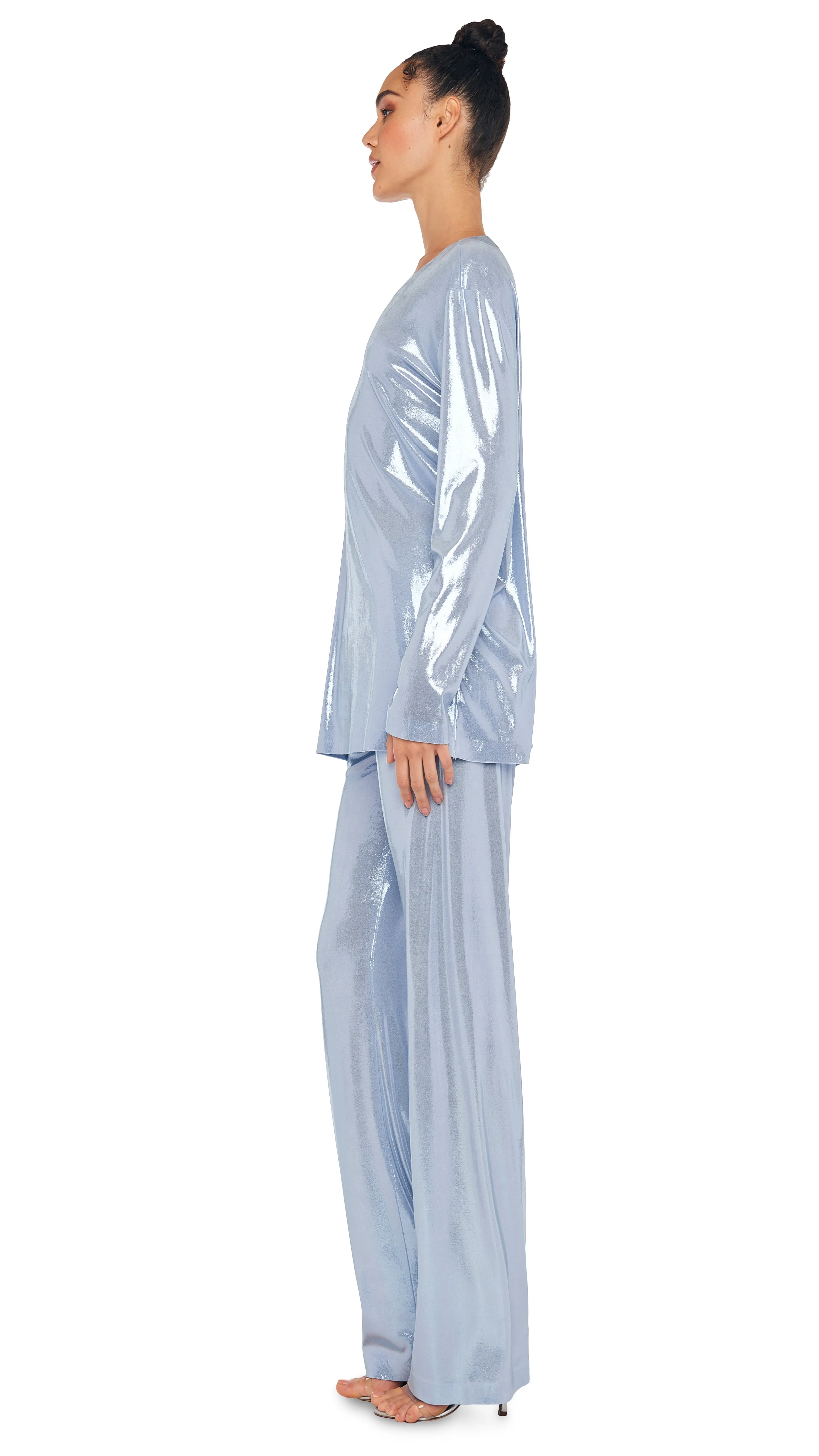 BOYFRIEND LONG SLEEVE CREW TOP sold by Norma Kamali product image thumbnail 2