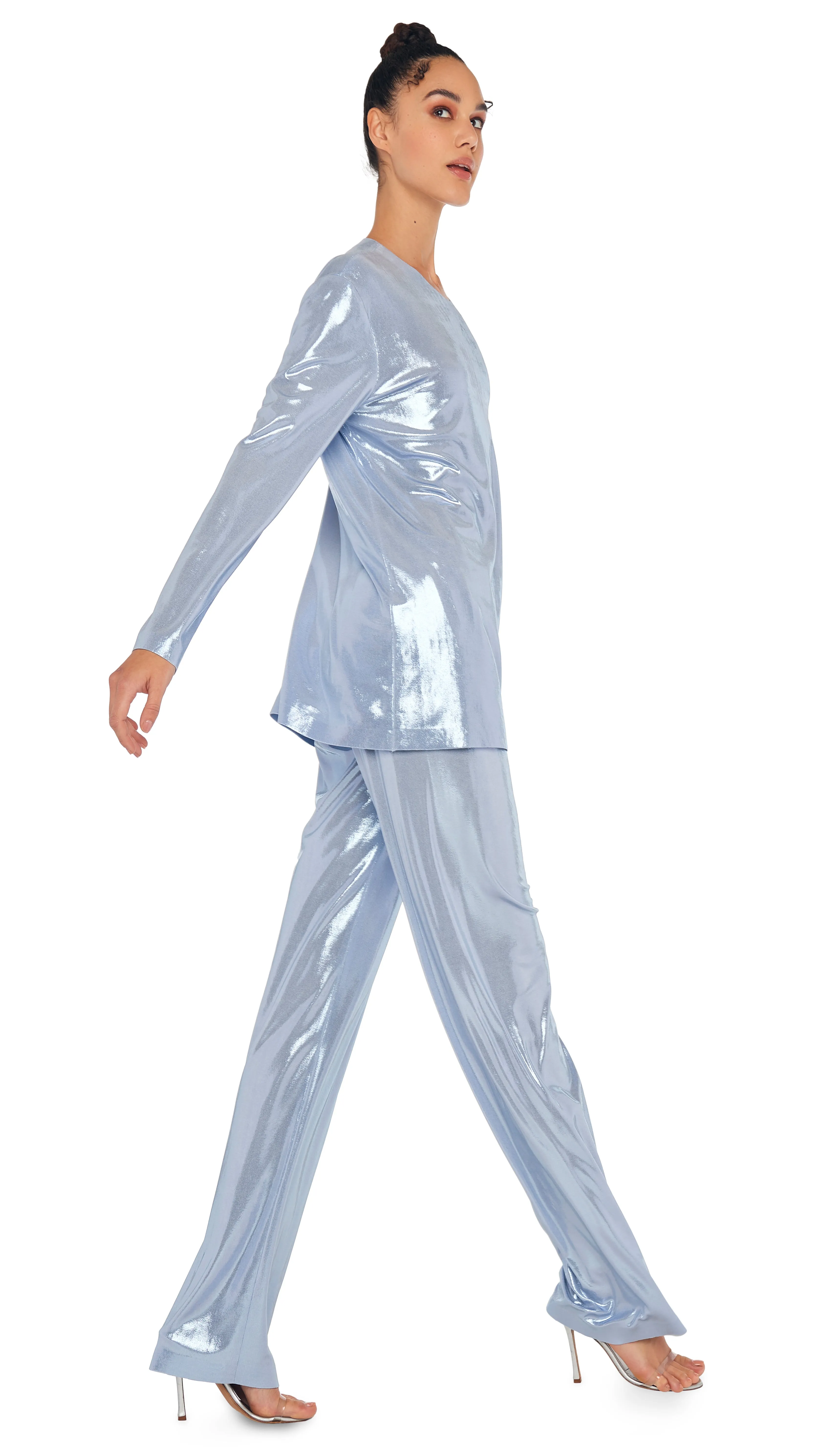 BOYFRIEND LONG SLEEVE CREW TOP sold by Norma Kamali product image thumbnail 4