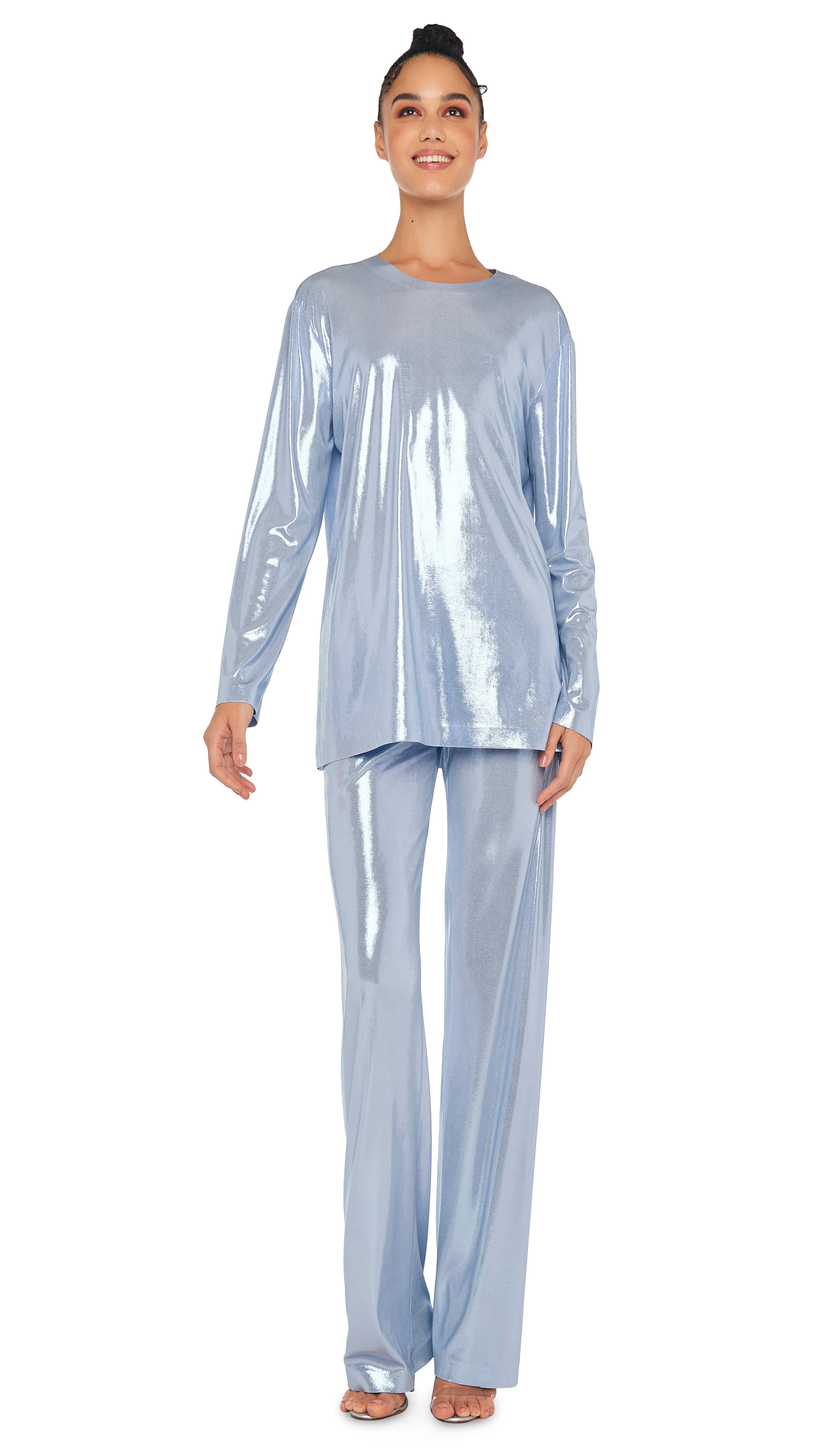 BOYFRIEND LONG SLEEVE CREW TOP sold by Norma Kamali