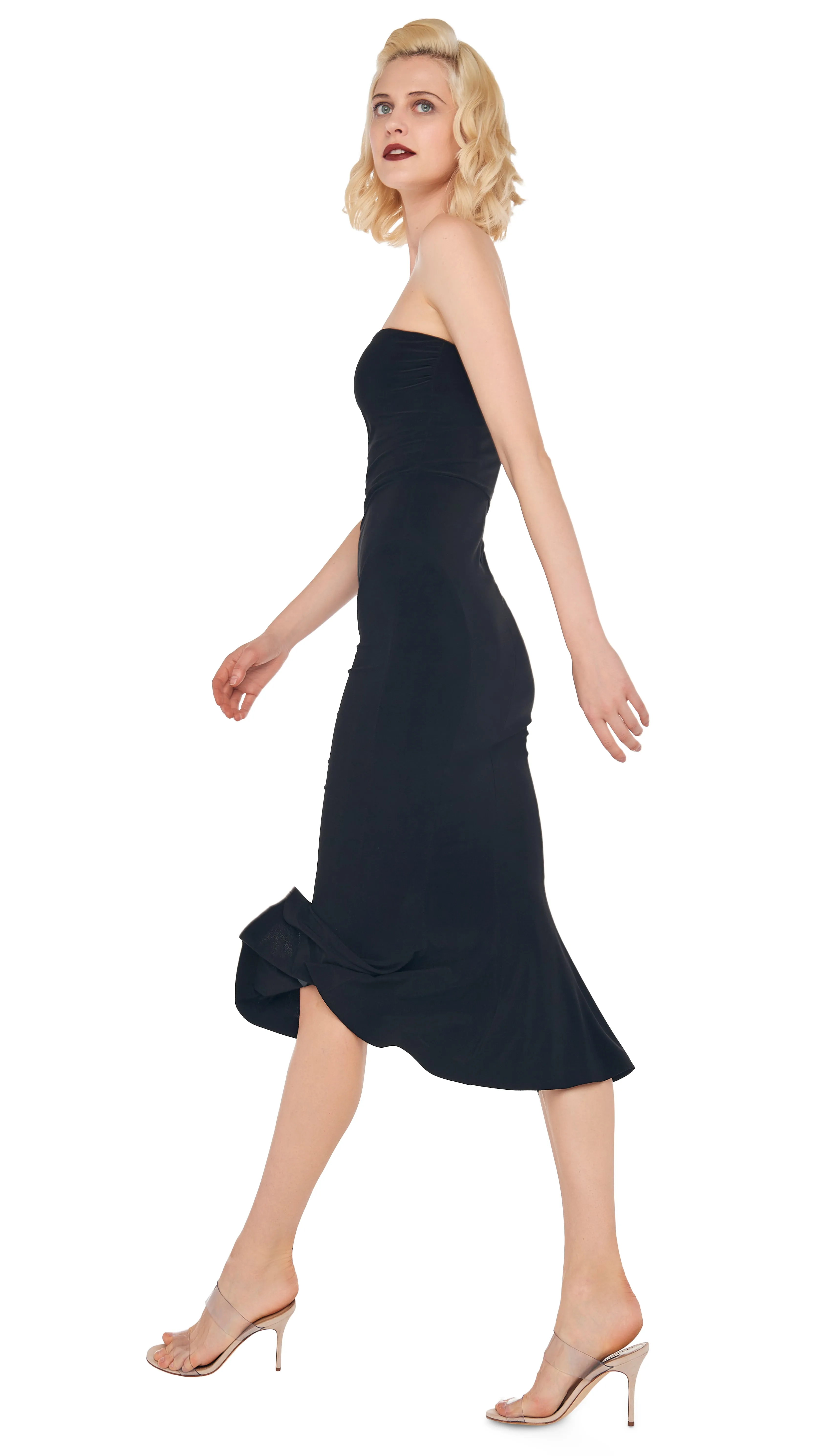 STRAPLESS FISHTAIL DRESS sold by Norma Kamali product image thumbnail 4