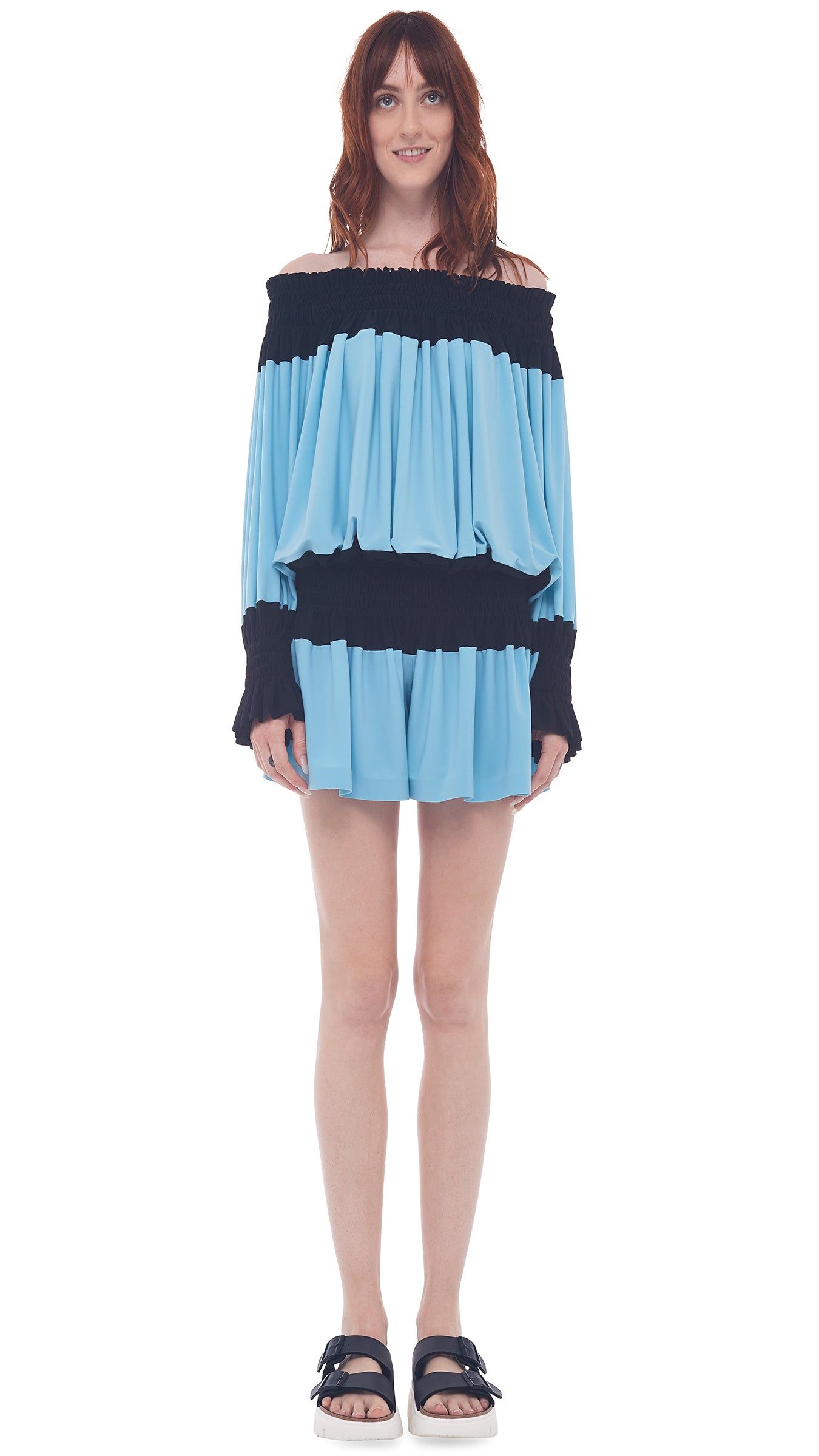 SPLICED PEASANT JUMPSHORT sold by Norma Kamali