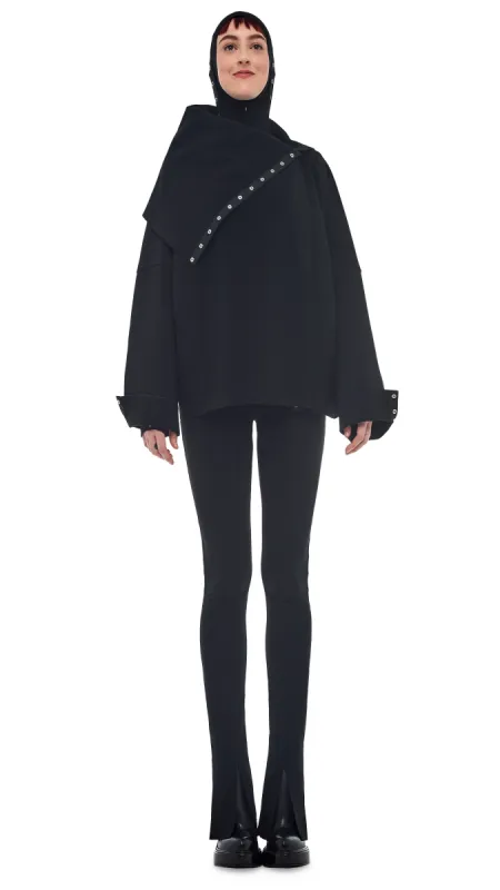 BONDED OS SIDE SNAP JACKET sold by Norma Kamali