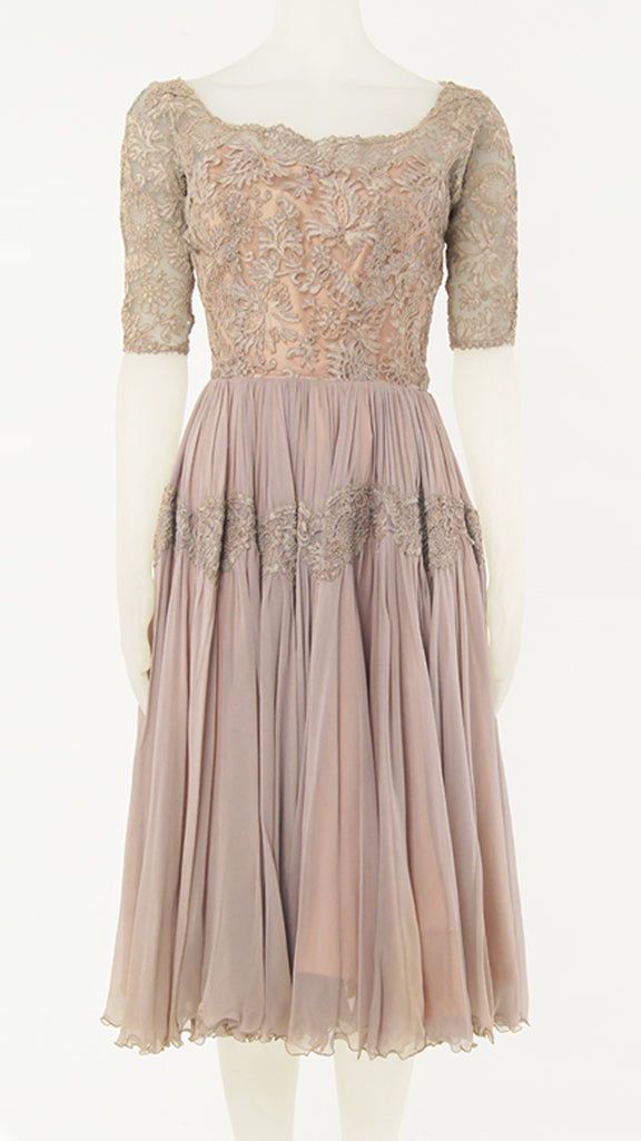 SILK AND LACE DRESS BELOW KNEE sold by Norma Kamali