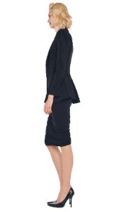 DIANA DRESS TO KNEE with SINGLE BREASTED PEPLUM JACKET sold by Norma Kamali