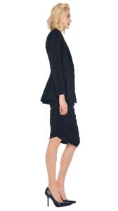 DIANA DRESS TO KNEE with SINGLE BREASTED PEPLUM JACKET sold by Norma Kamali