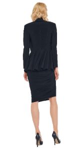 DIANA DRESS TO KNEE with SINGLE BREASTED PEPLUM JACKET sold by Norma Kamali