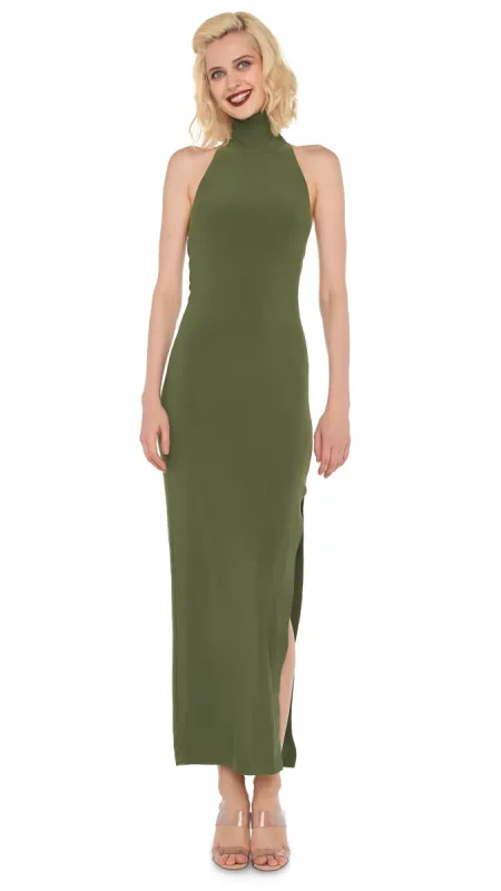 HALTER TURTLE SIDE SLIT GOWN sold by Norma Kamali