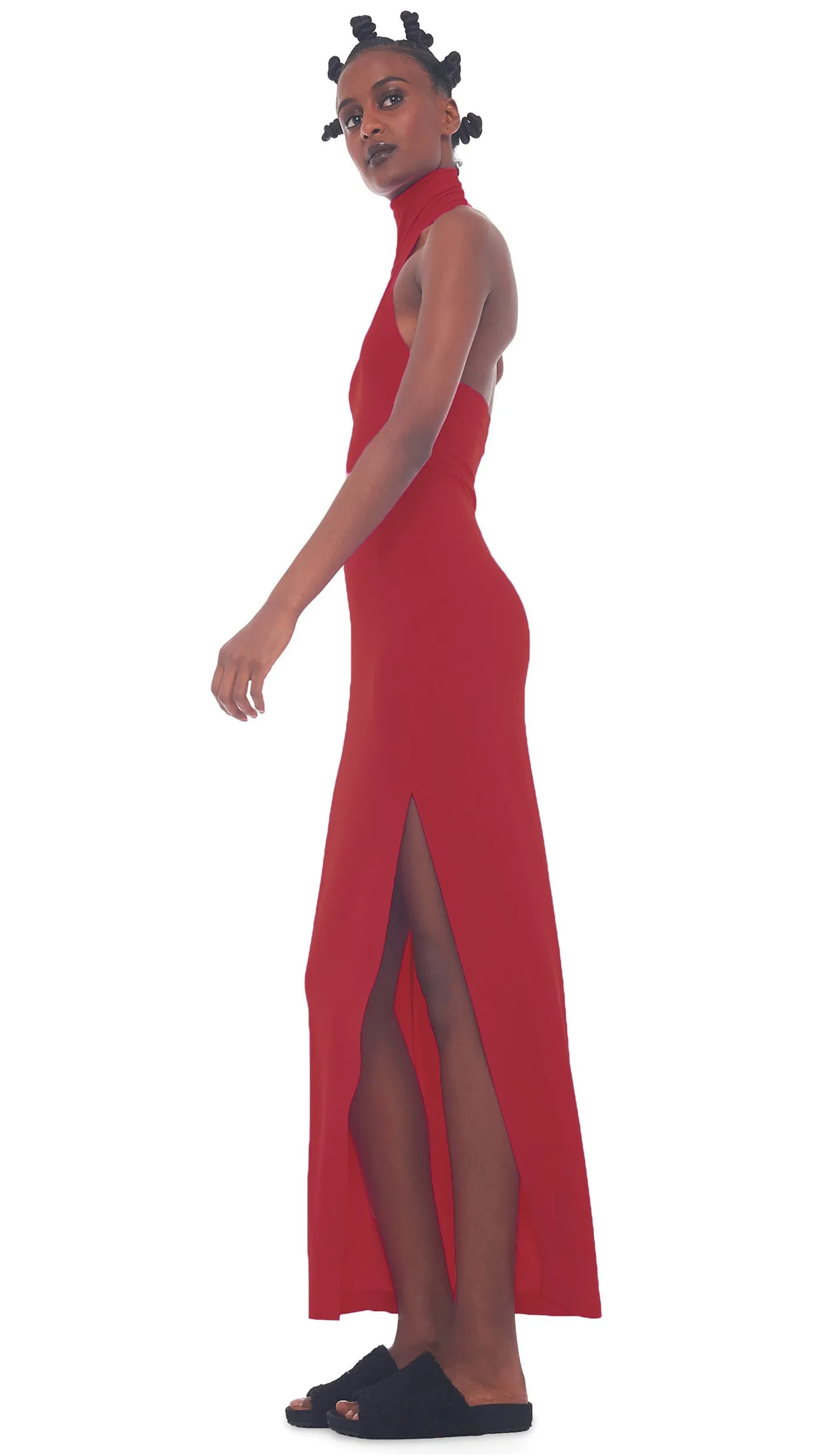 HALTER TURTLE SIDE SLIT GOWN sold by Norma Kamali product image thumbnail 2